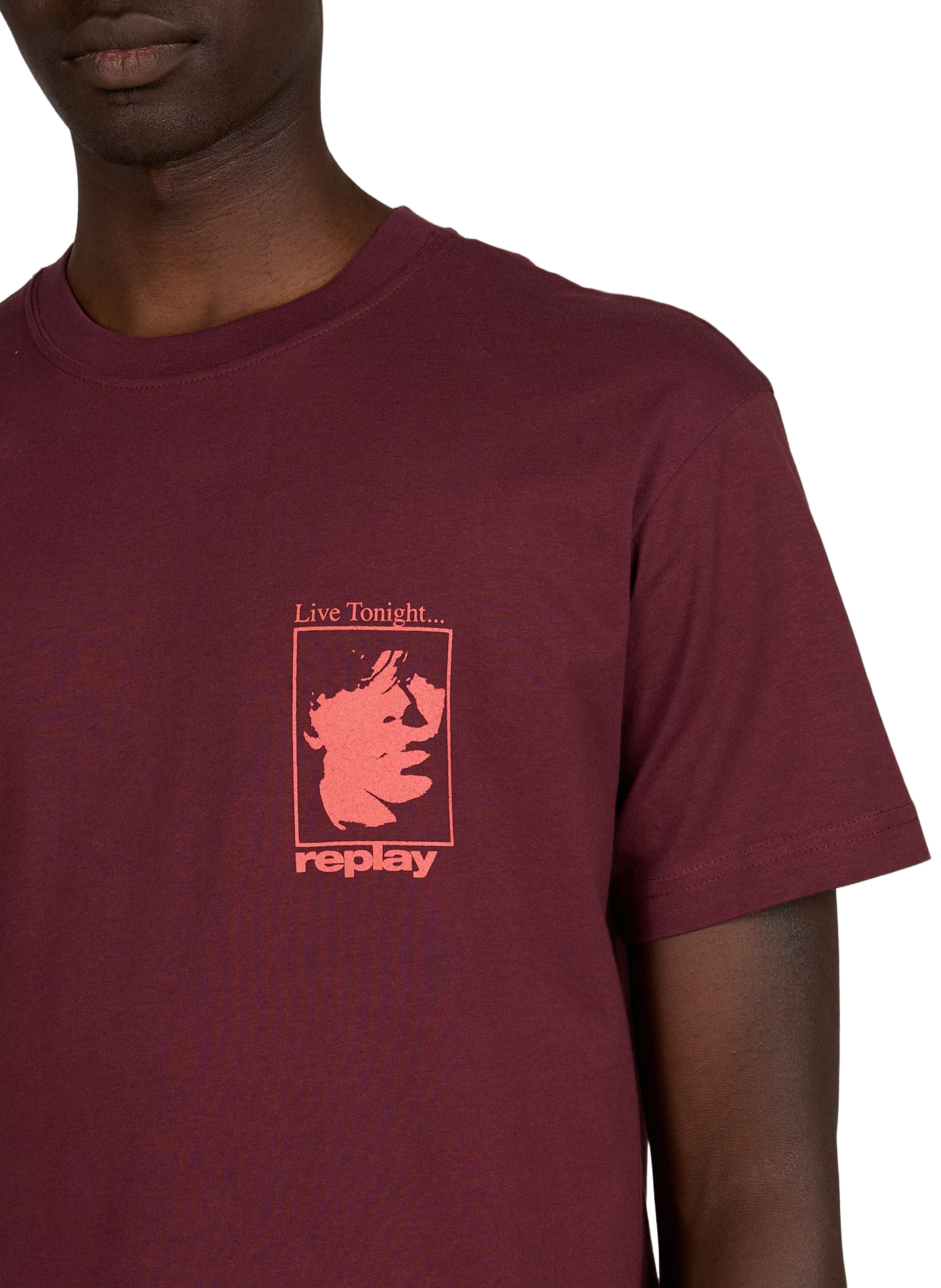 Cotton T-shirt with printed back REPLAY Red