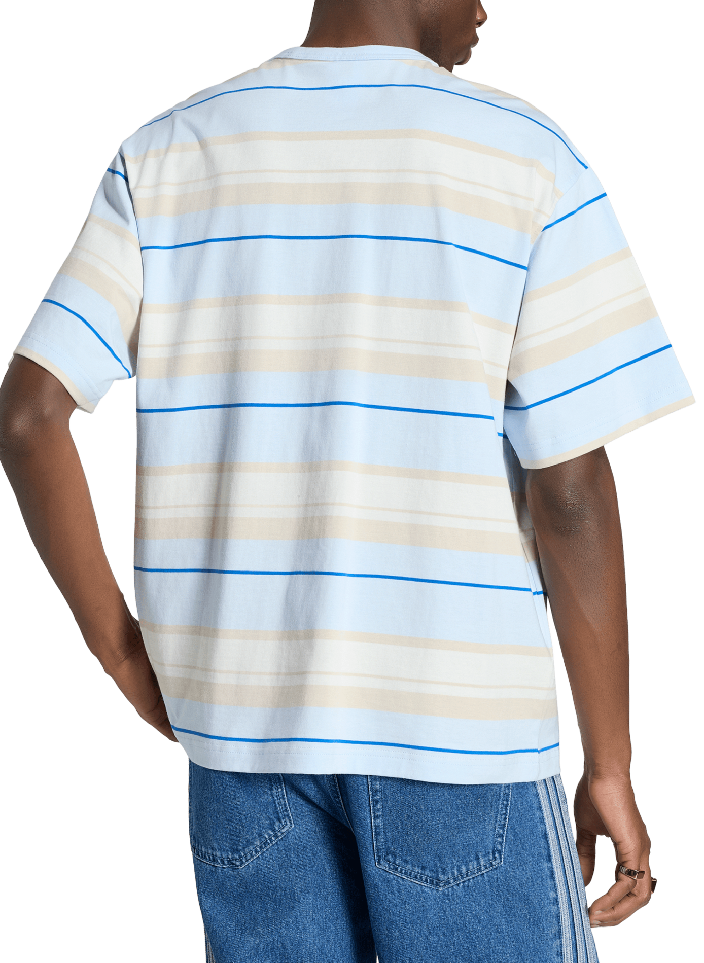 T-shirt droit rayé  ADIDAS Bleu