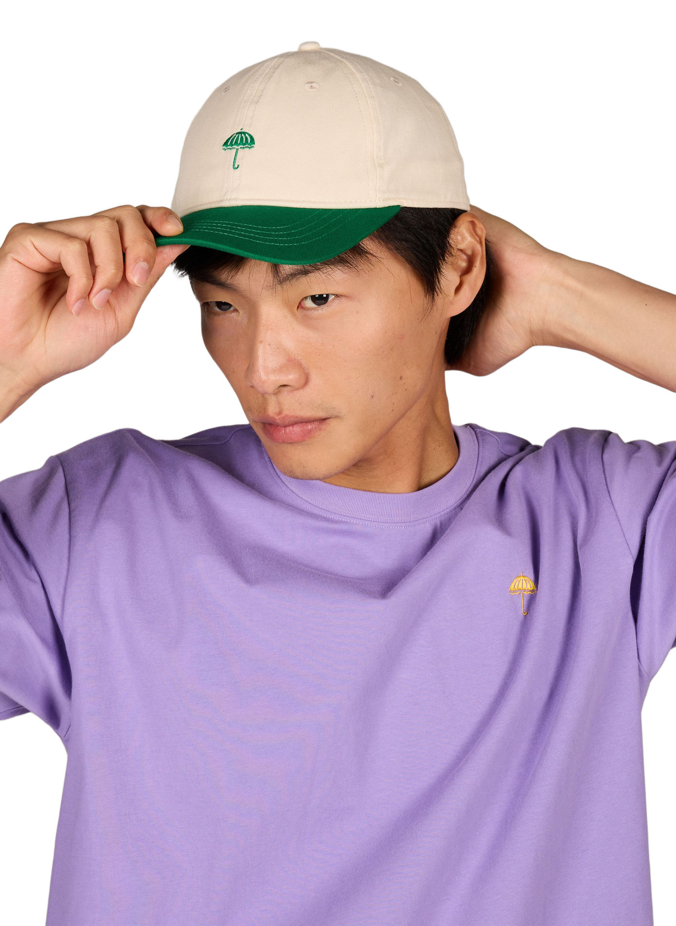 Casquette bi-colore à logo brodé en coton HELAS CAPS Beige