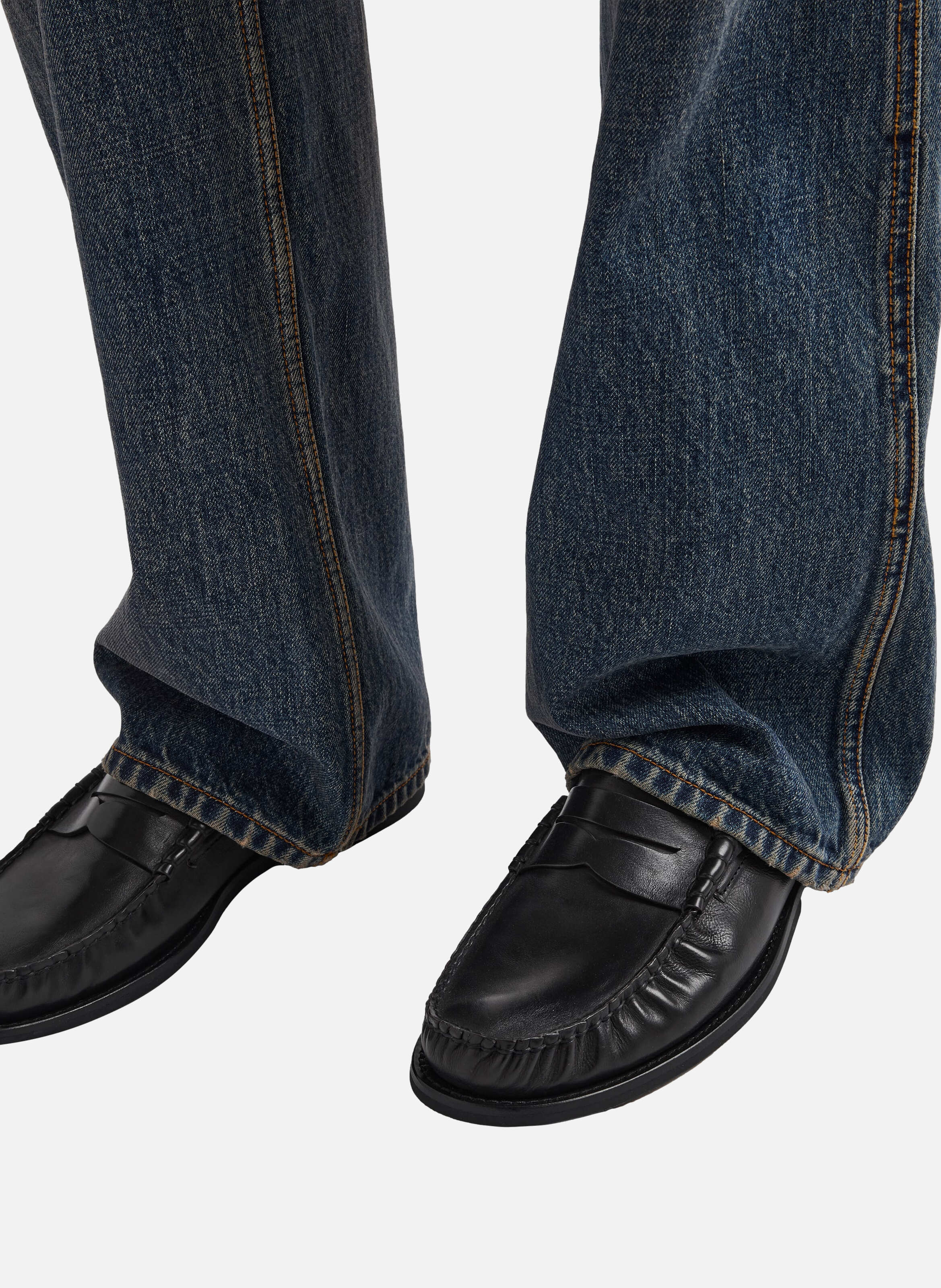 Mocassins en cuir brossé PRADA Noir