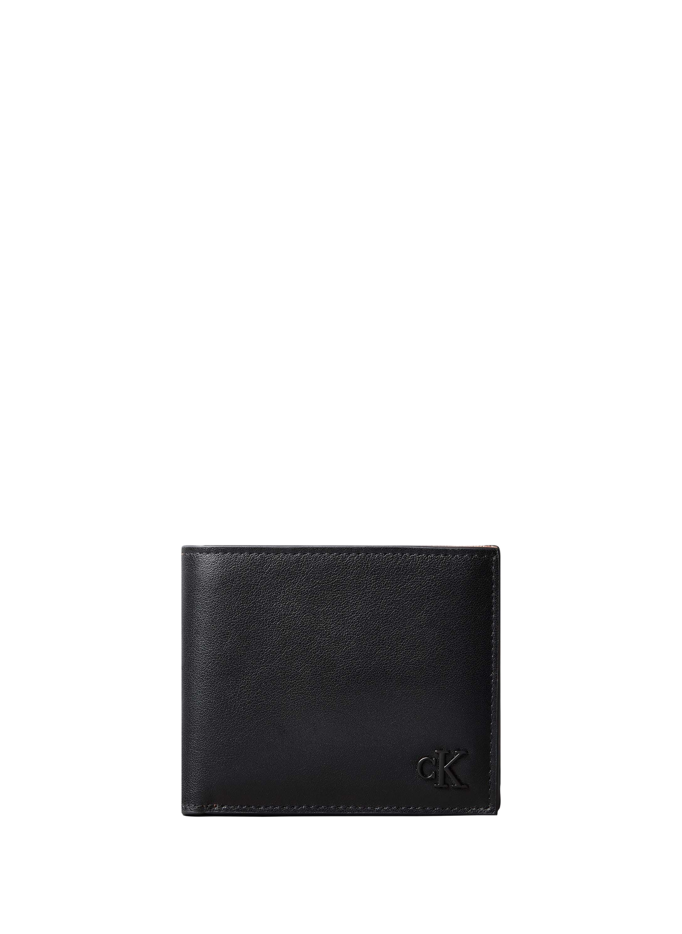 Leren portemonnee met logo CALVIN KLEIN Zwart