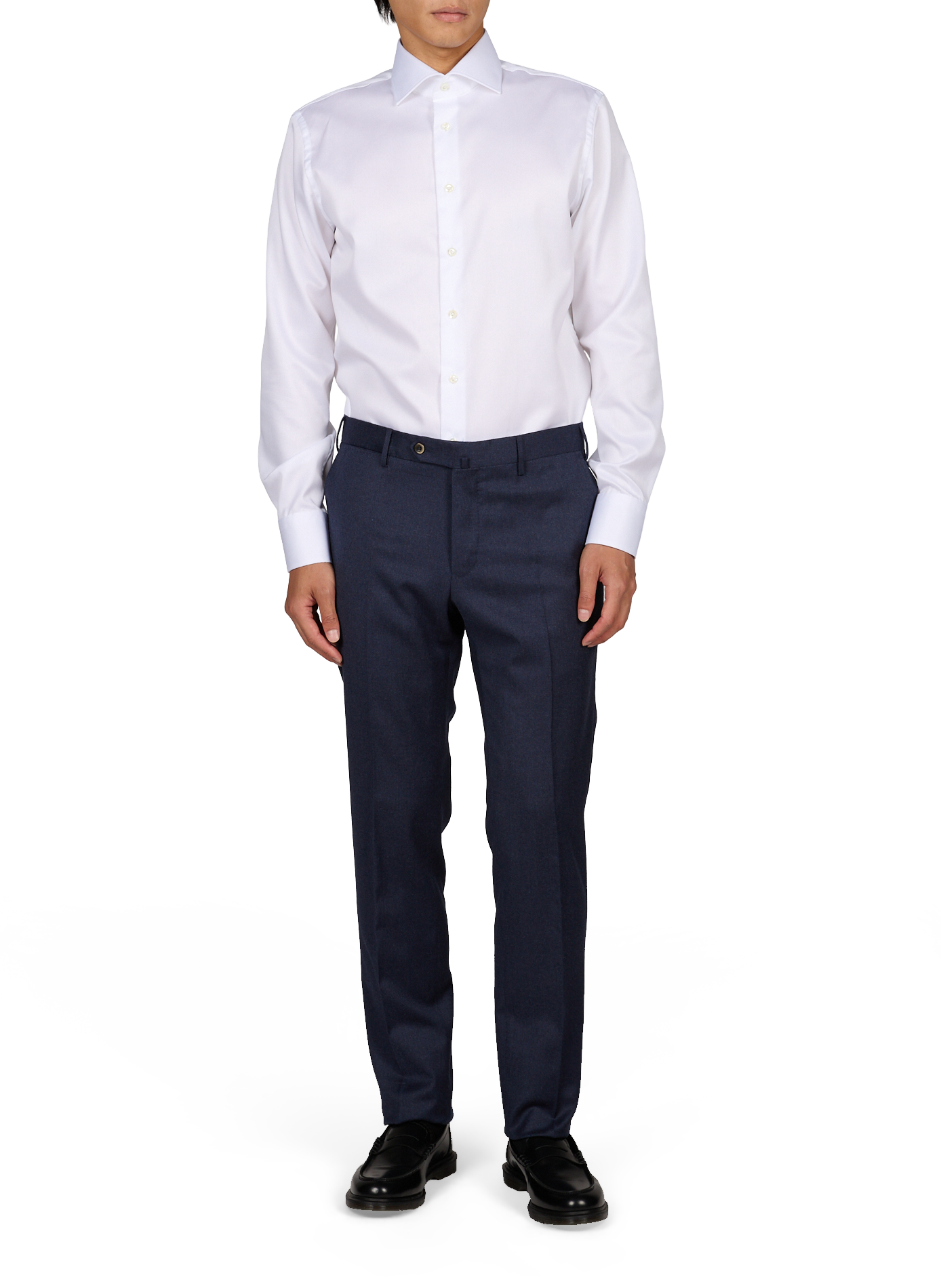 Pantalon slim en laine vierge PT01 Bleu