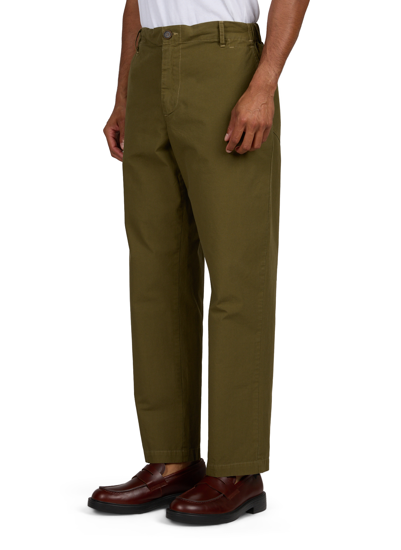 Pantalon droit chino en coton RANRA Kaki
