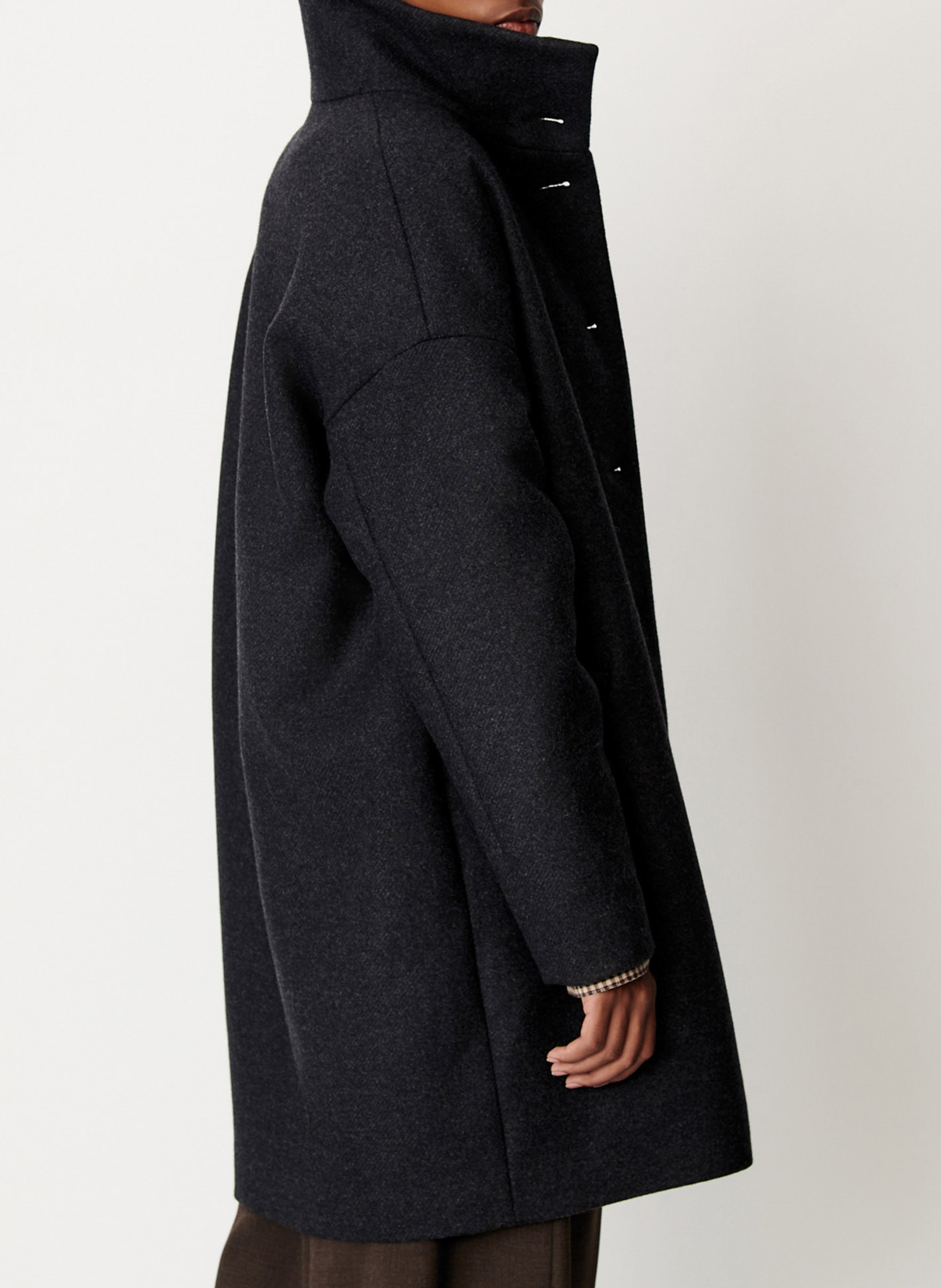 Manteau col montant en laine mélangée paradise SESSUN Gris