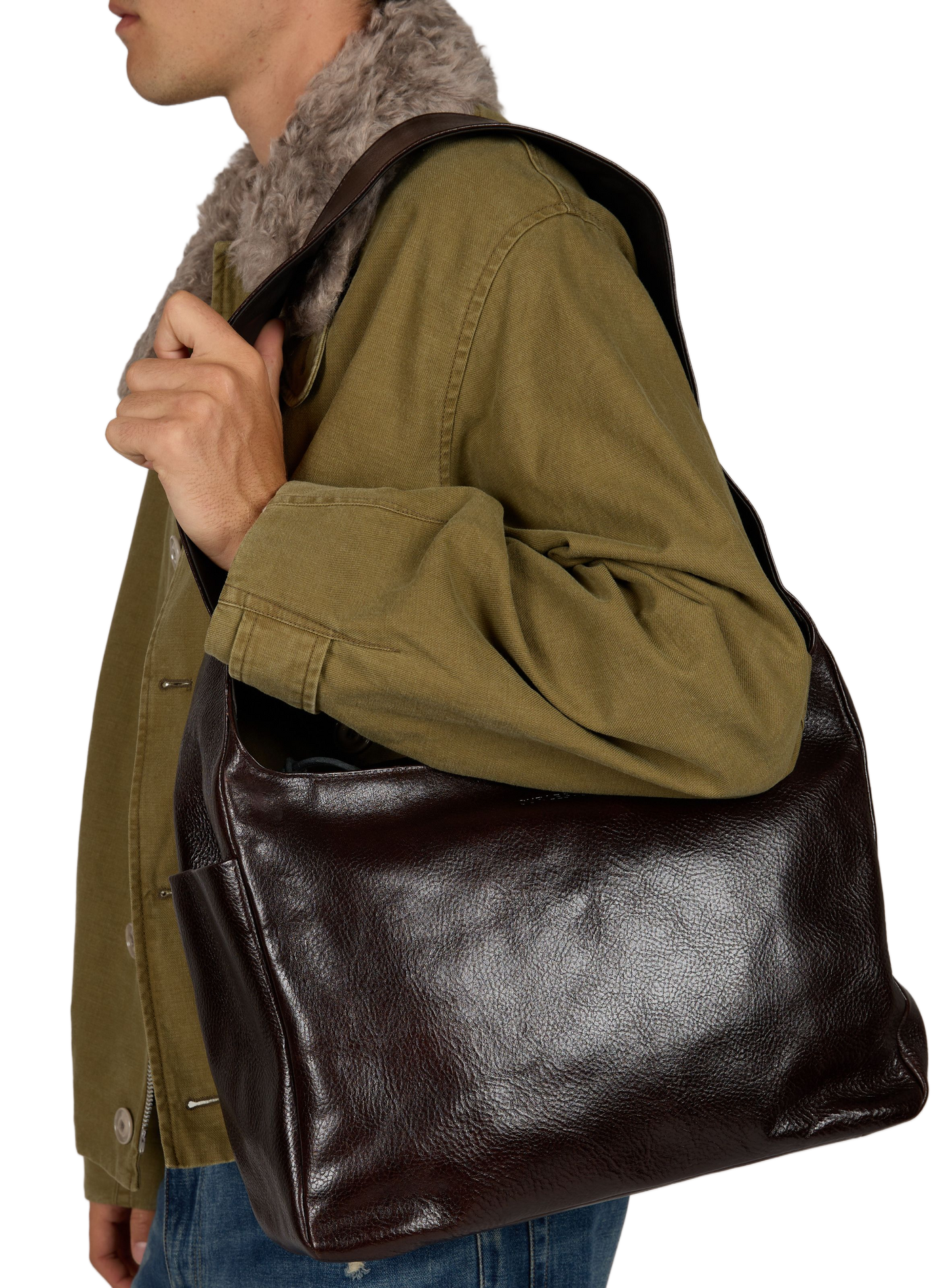 Leather shoulder bag OUR LEGACY Brown