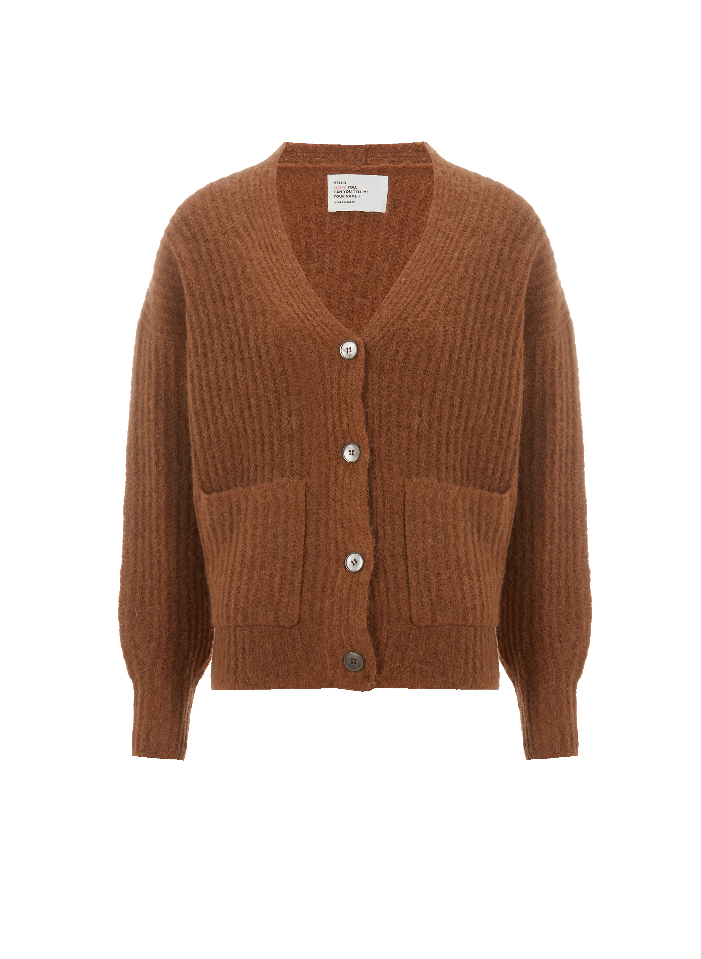 Cardigan en laine LEON & HARPER Marron