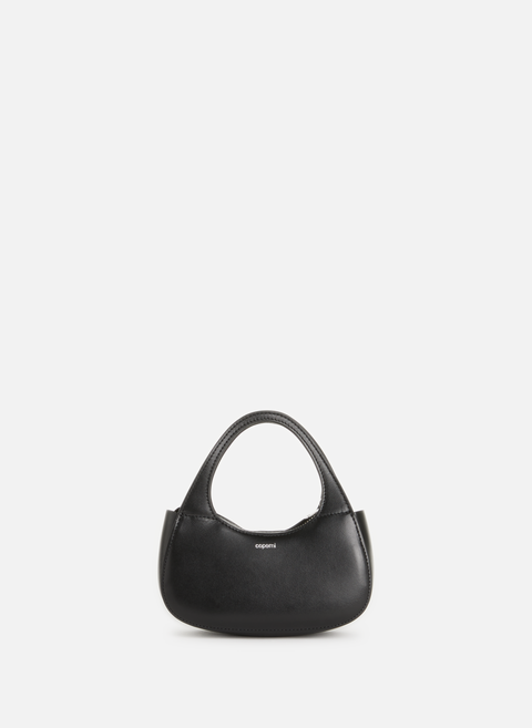 Mini swipe baguette bag in leather BlackCOPERNI 