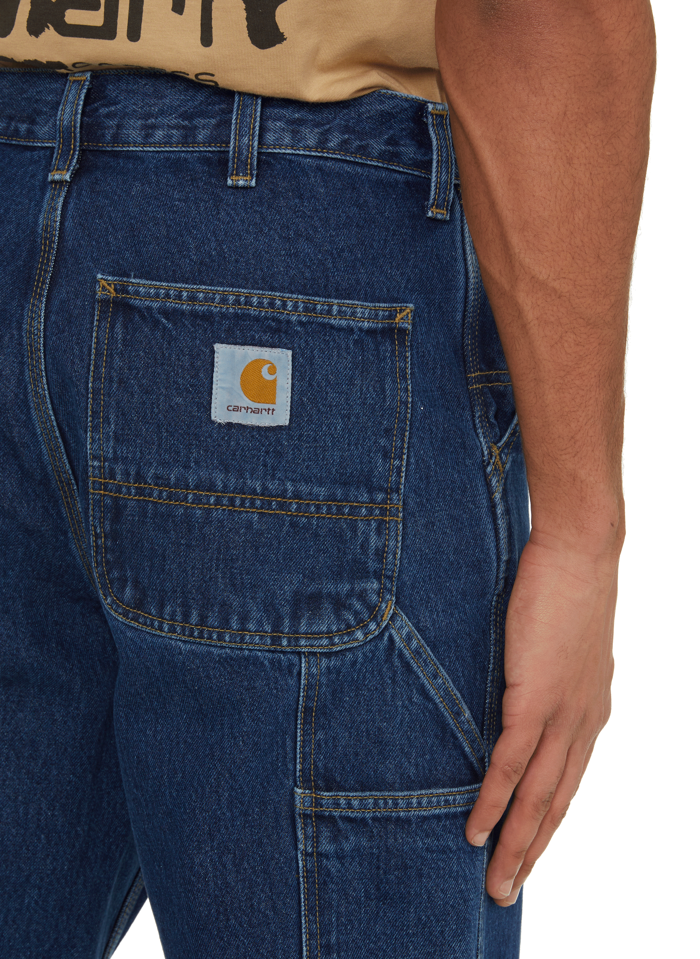 Jean droit en coton CARHARTT WIP Bleu