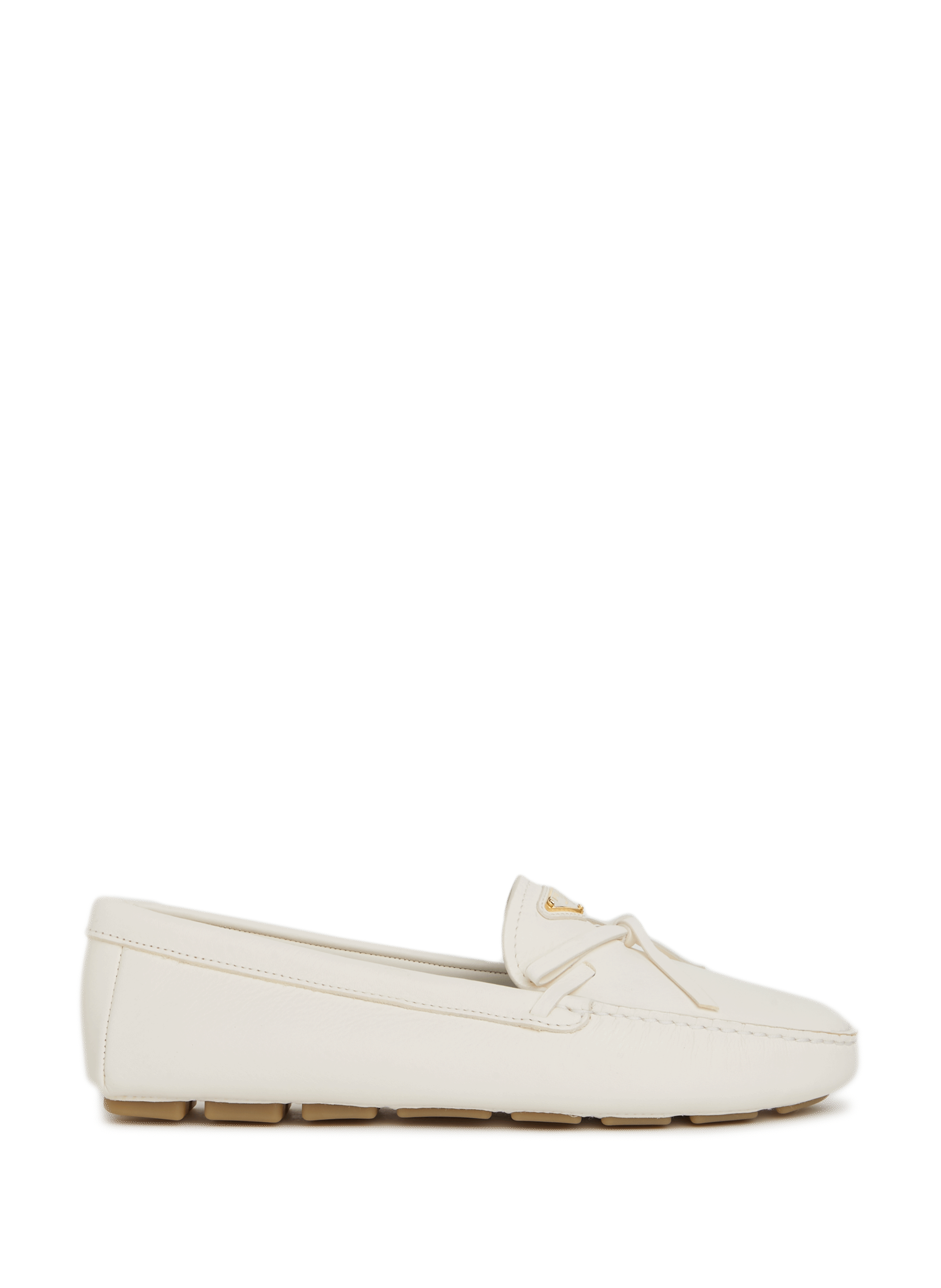 Leather loafers  PRADA White