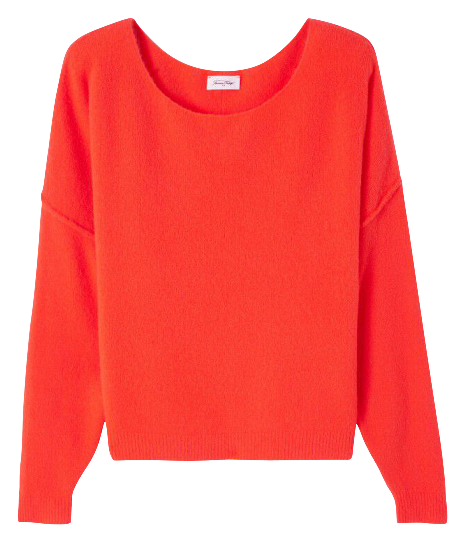 Pull ample à col bateau en maille duveteuse damsville AMERICAN VINTAGE Rouge