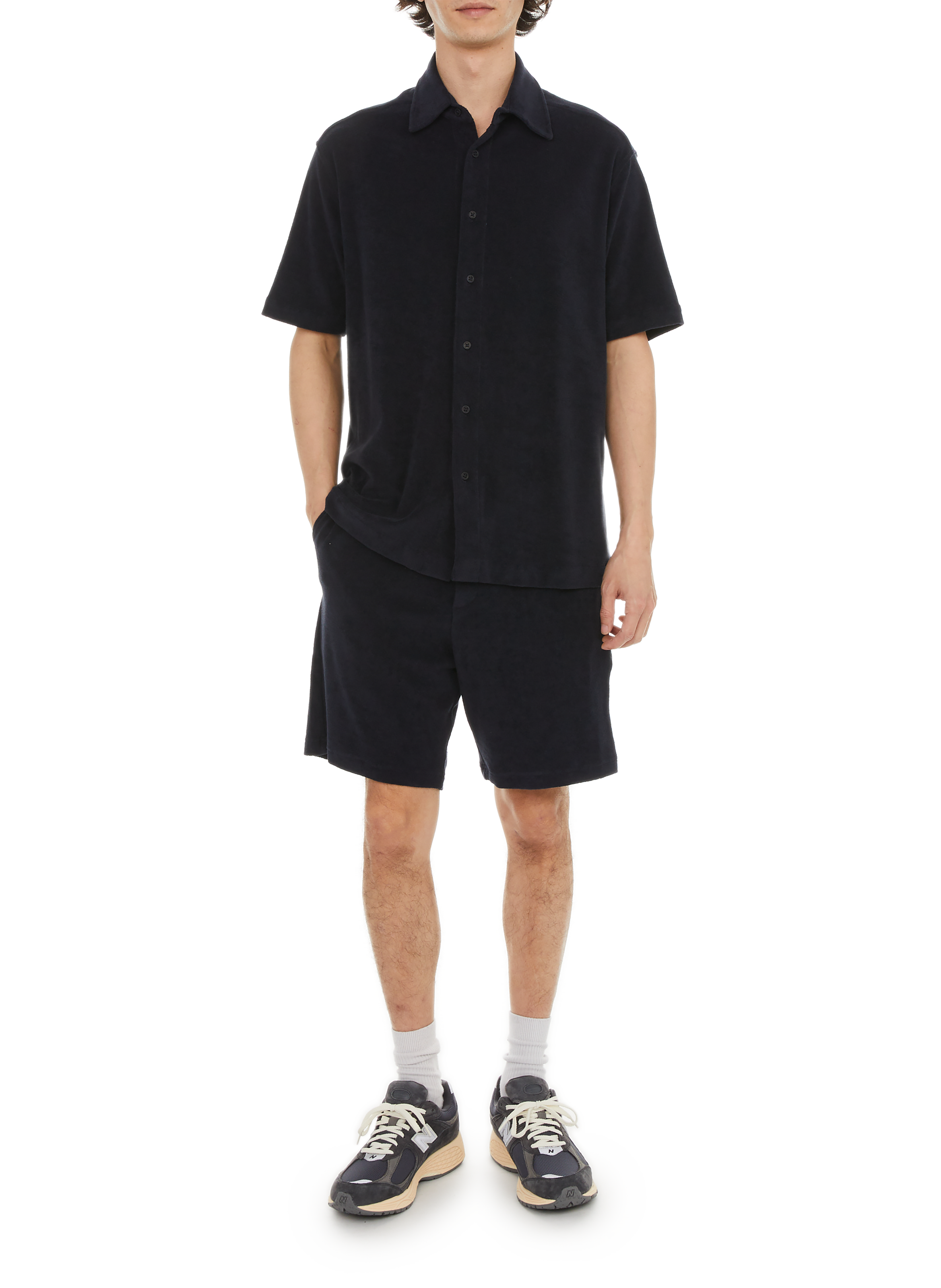 Chemise droite en coton  Bleu