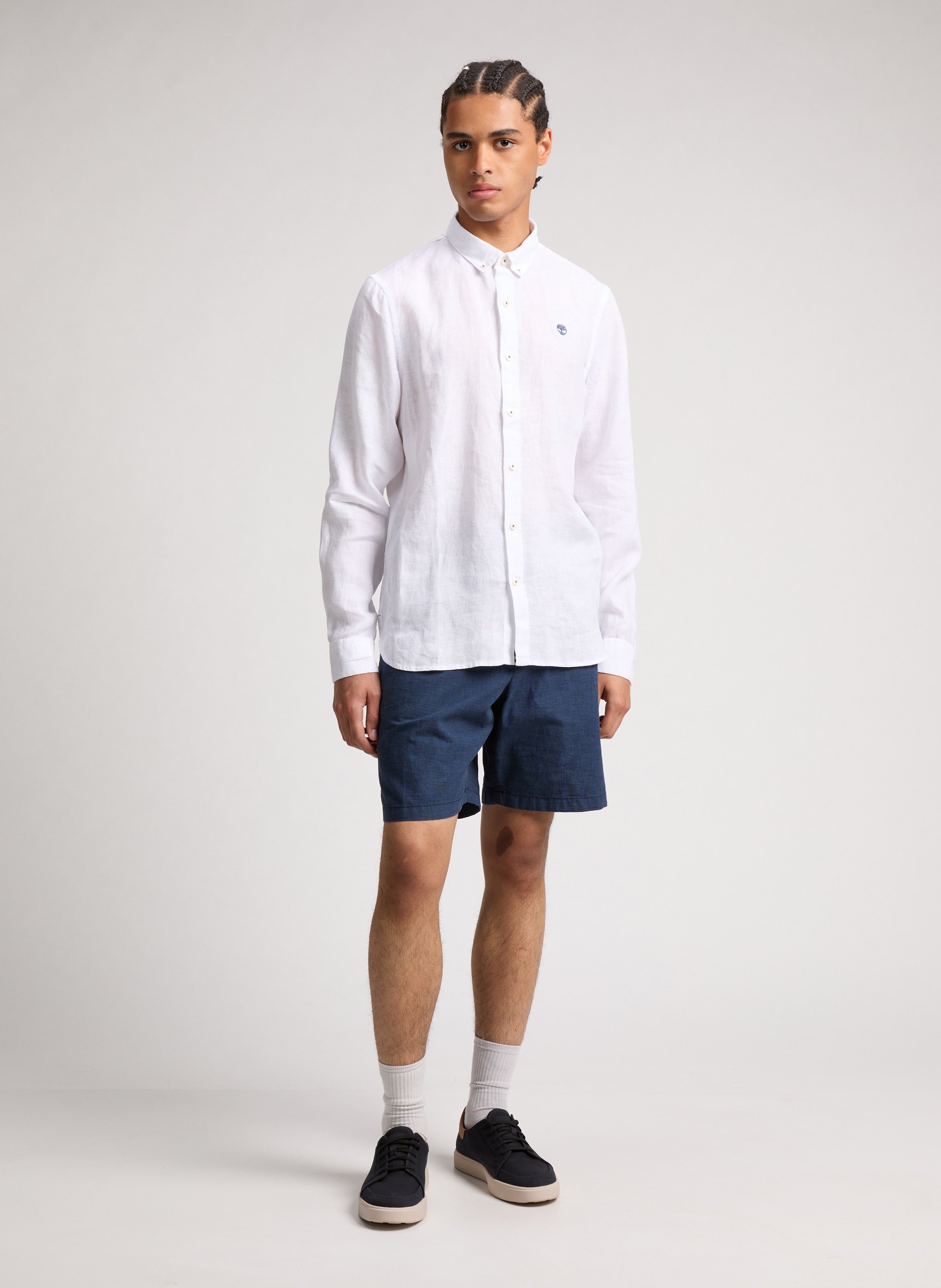 Chemise unie en lin TIMBERLAND Blanc