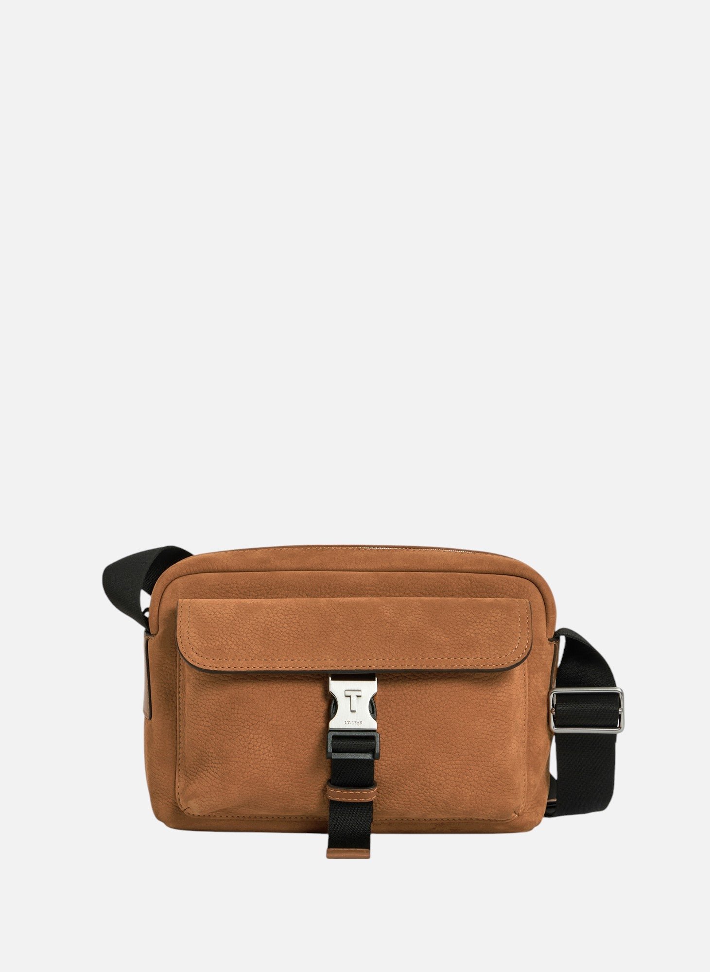 Petit sac bandoulière maurice en cuir nubuck grainé LE TANNEUR Marron