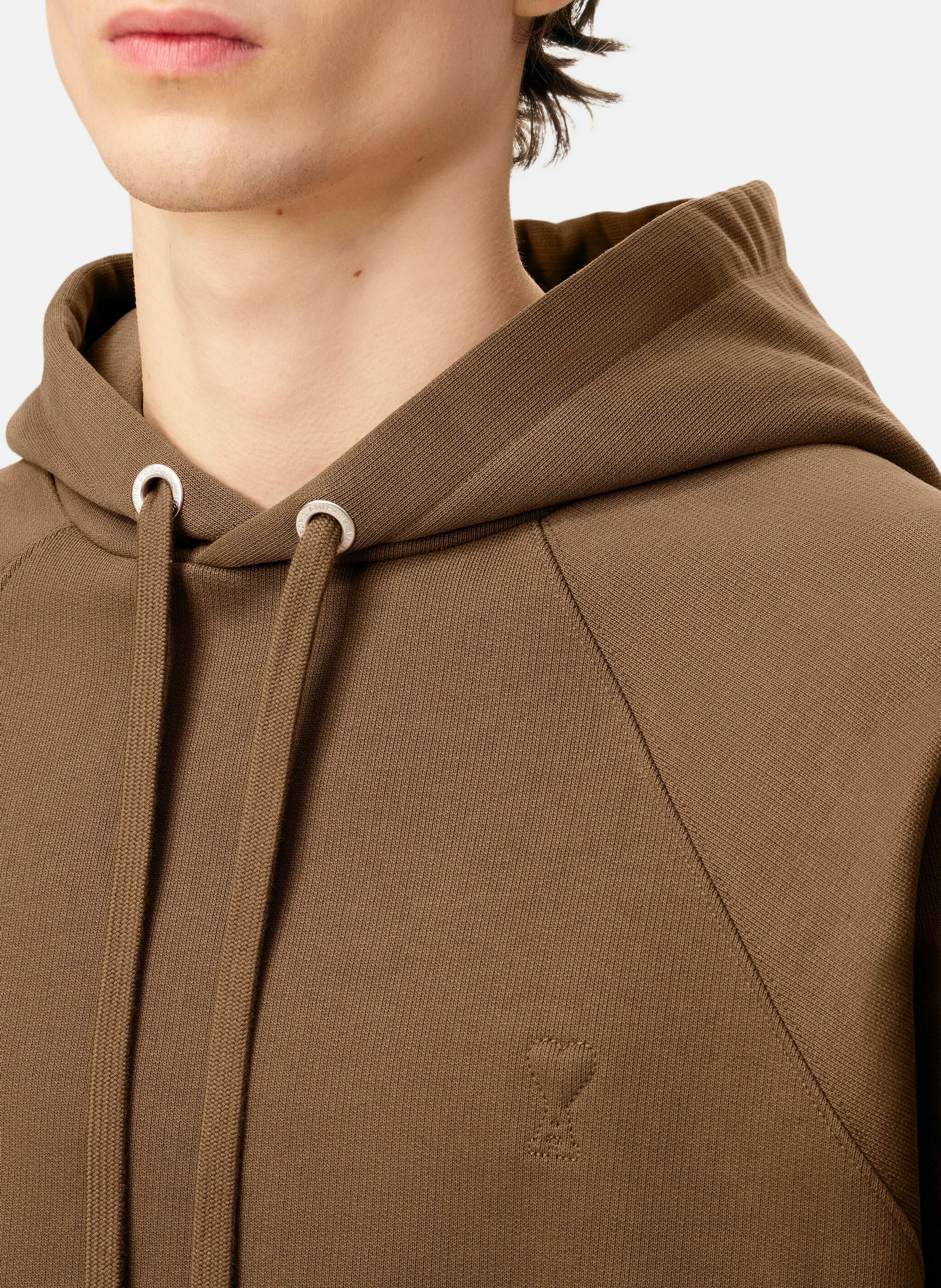 Hoodie ami de coeur en coton unisexe AMI PARIS Marron