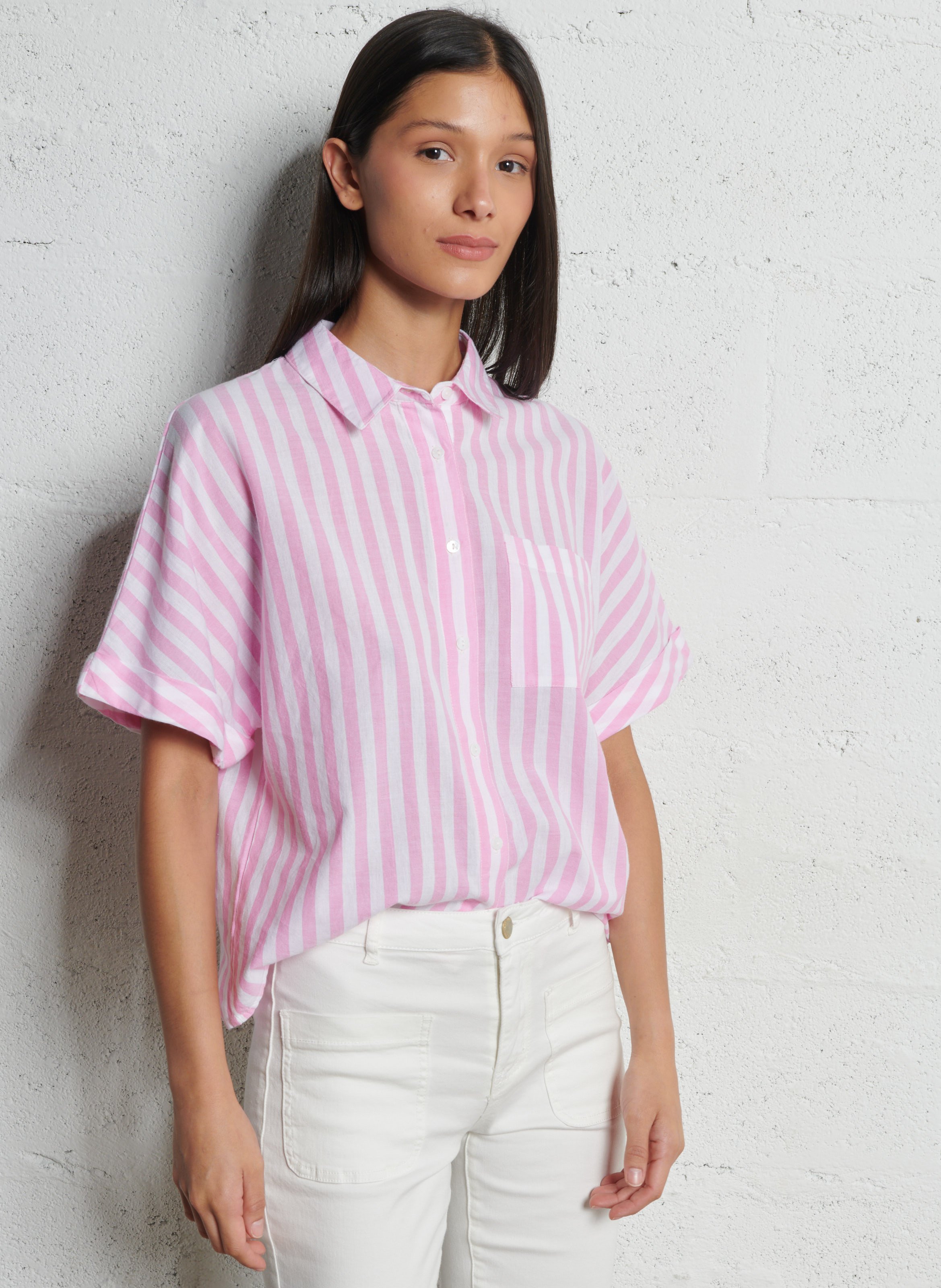 Chemise col classique en coton Sunset MAISON 123 Rose