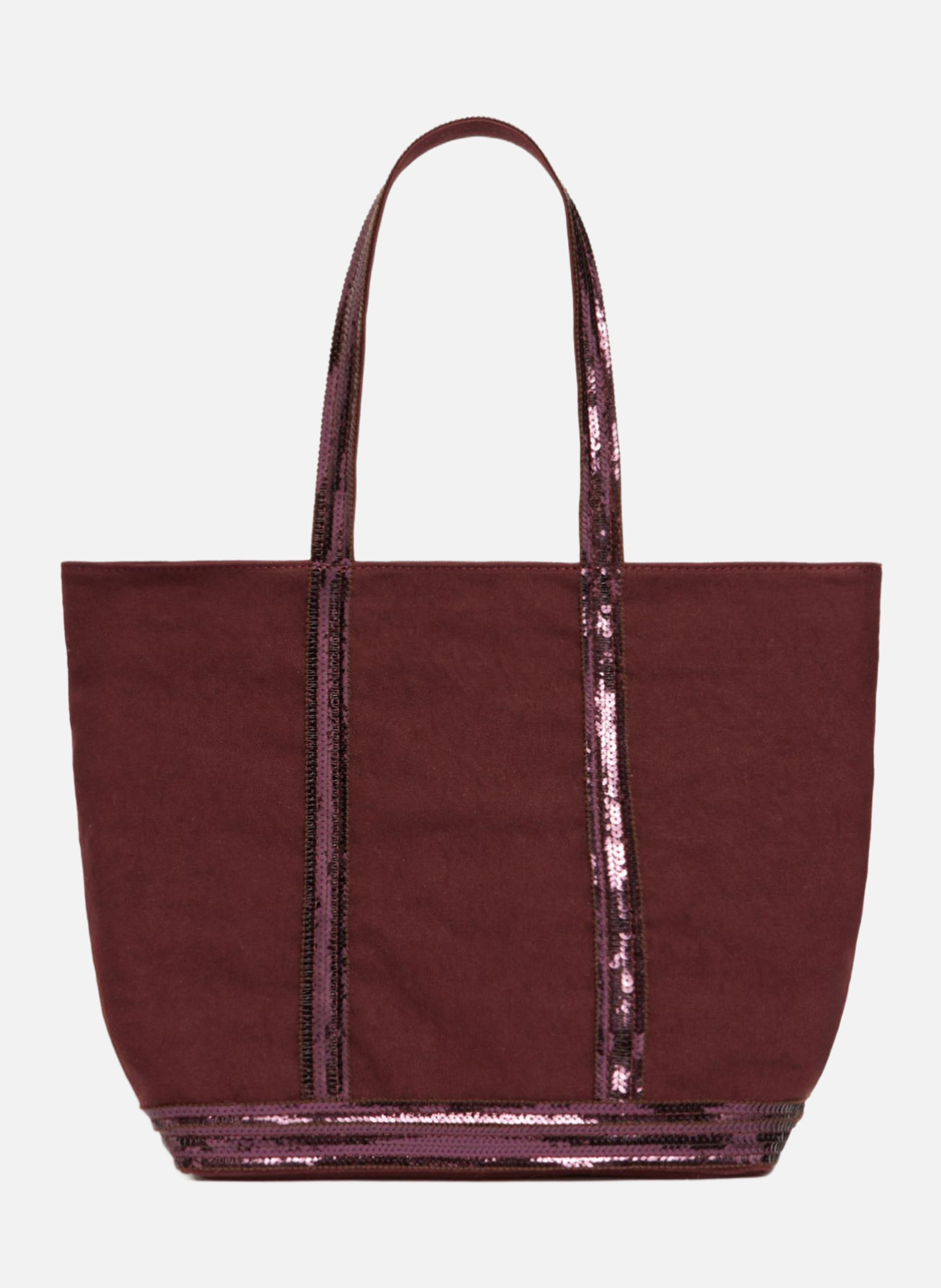 Cabas m zippé en toile  Pourpre