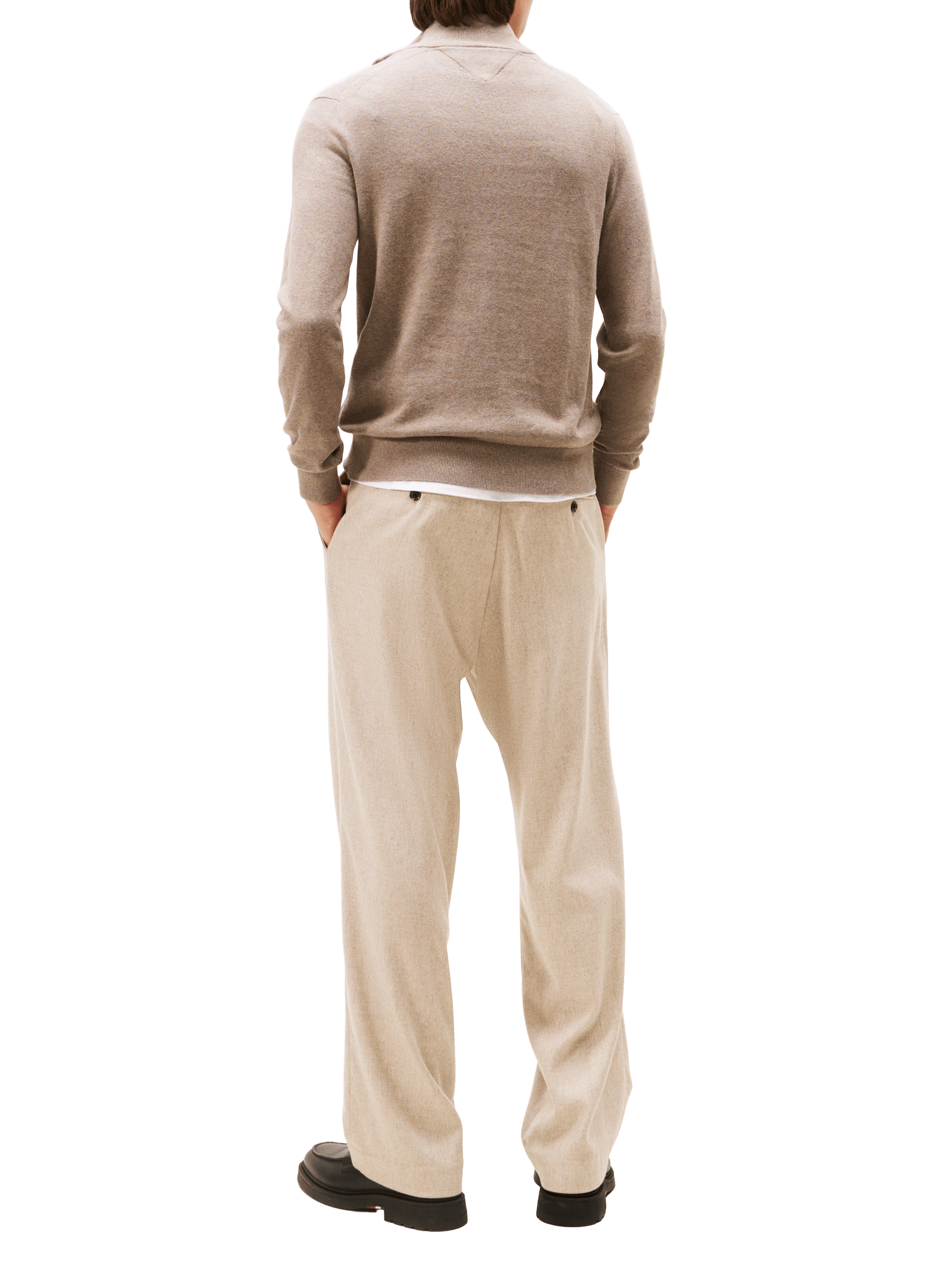 Funnel neck half-zip jumper TOMMY HILFIGER Brown