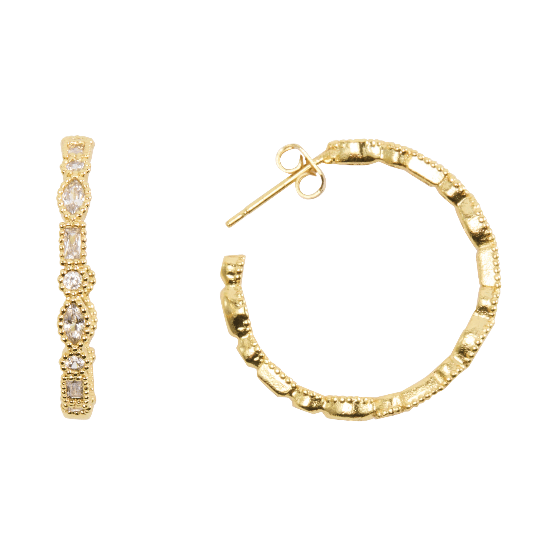 Boucles d'oreilles créoles en laiton MAJE Doré