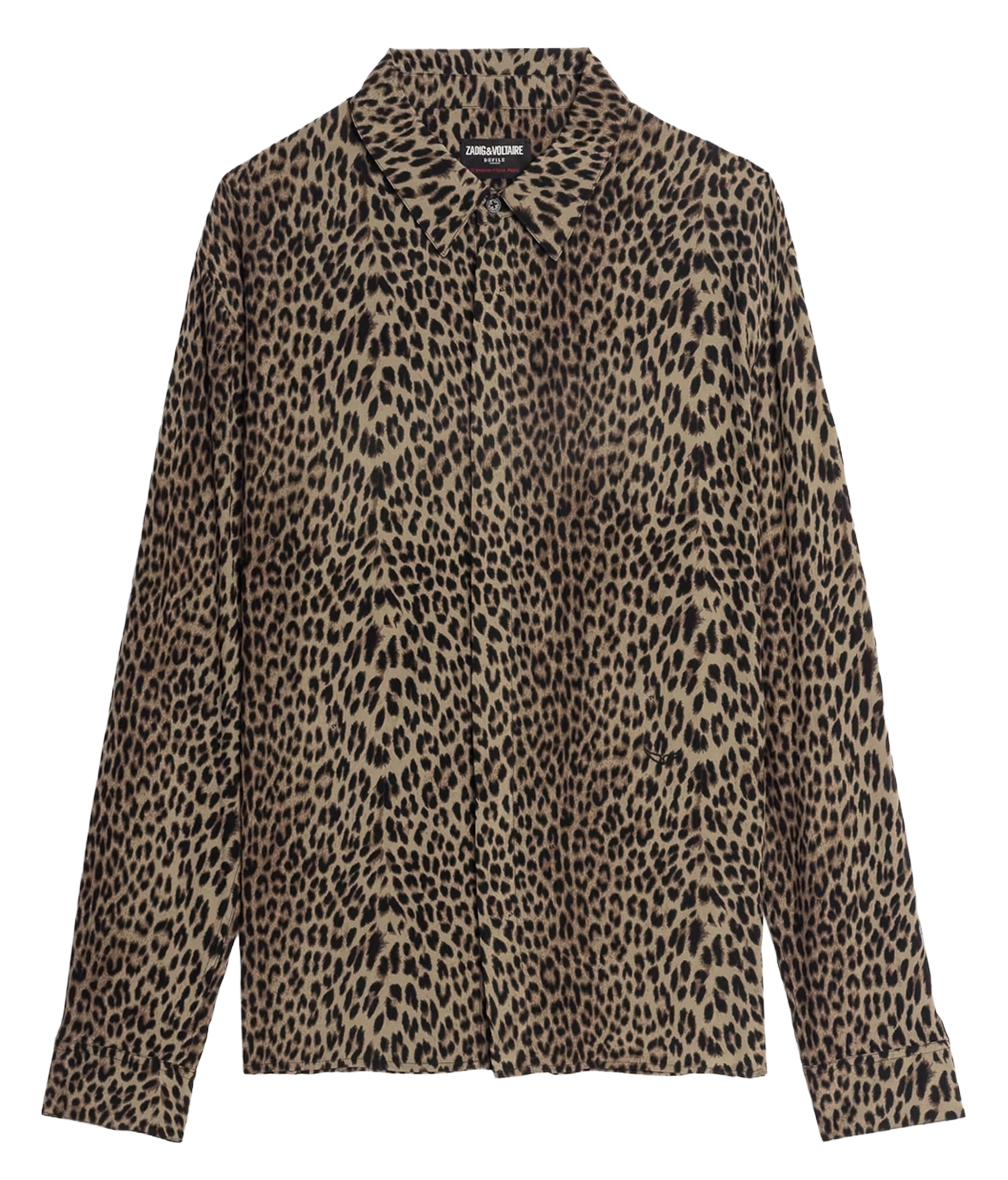 Chemise droite boutonnée à motif léopard tyric ZADIG&VOLTAIRE Vert