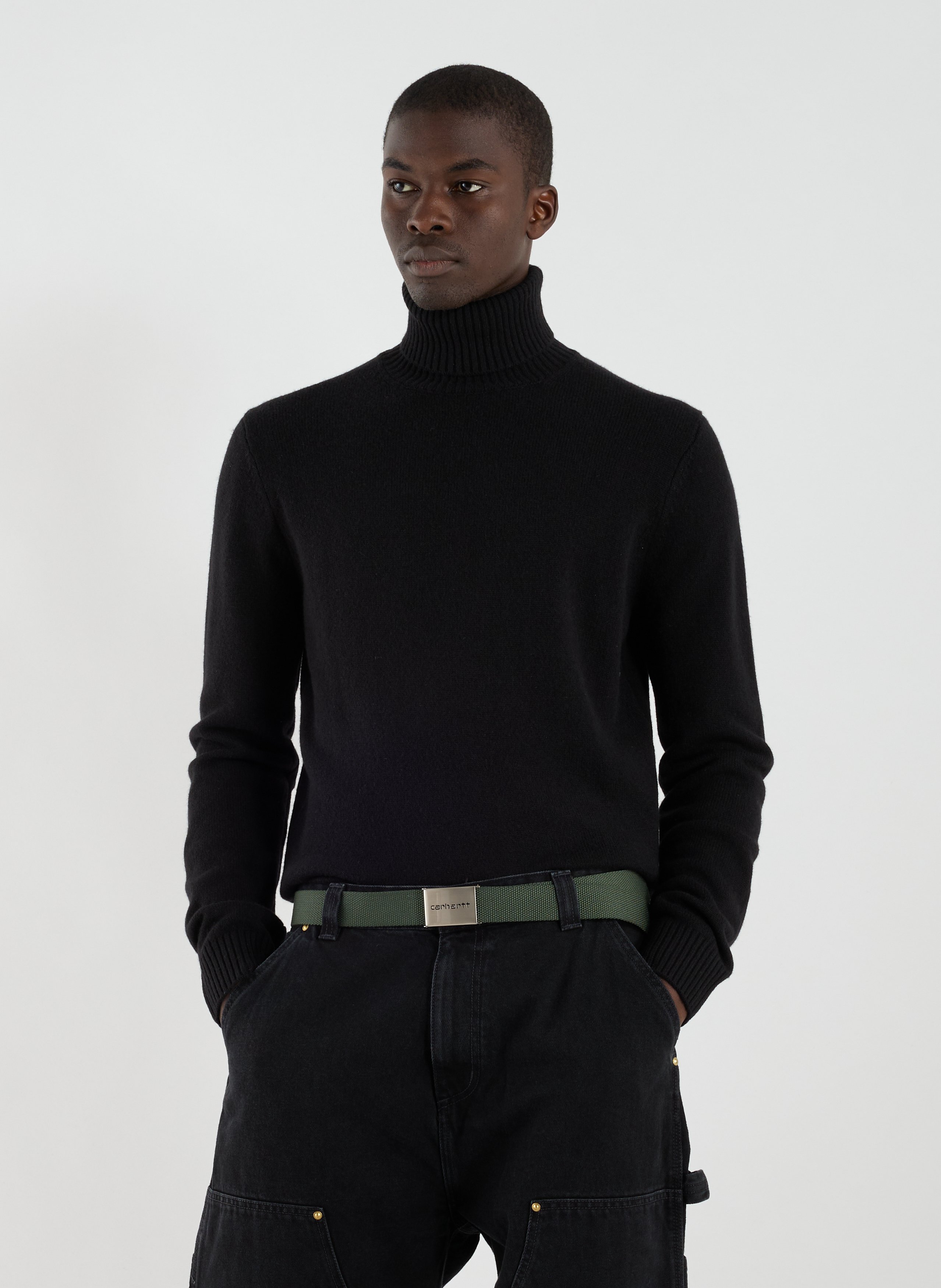 ECOALF Roll-neck wool Jumper  Black