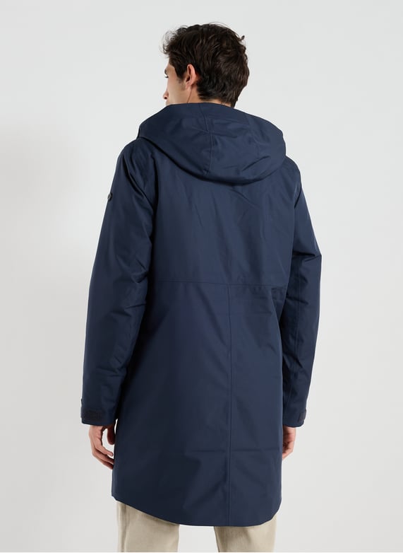 Straight mid-length hooded parka | Blue by DIDRIKSONS Straight mid-length hooded parka Blue