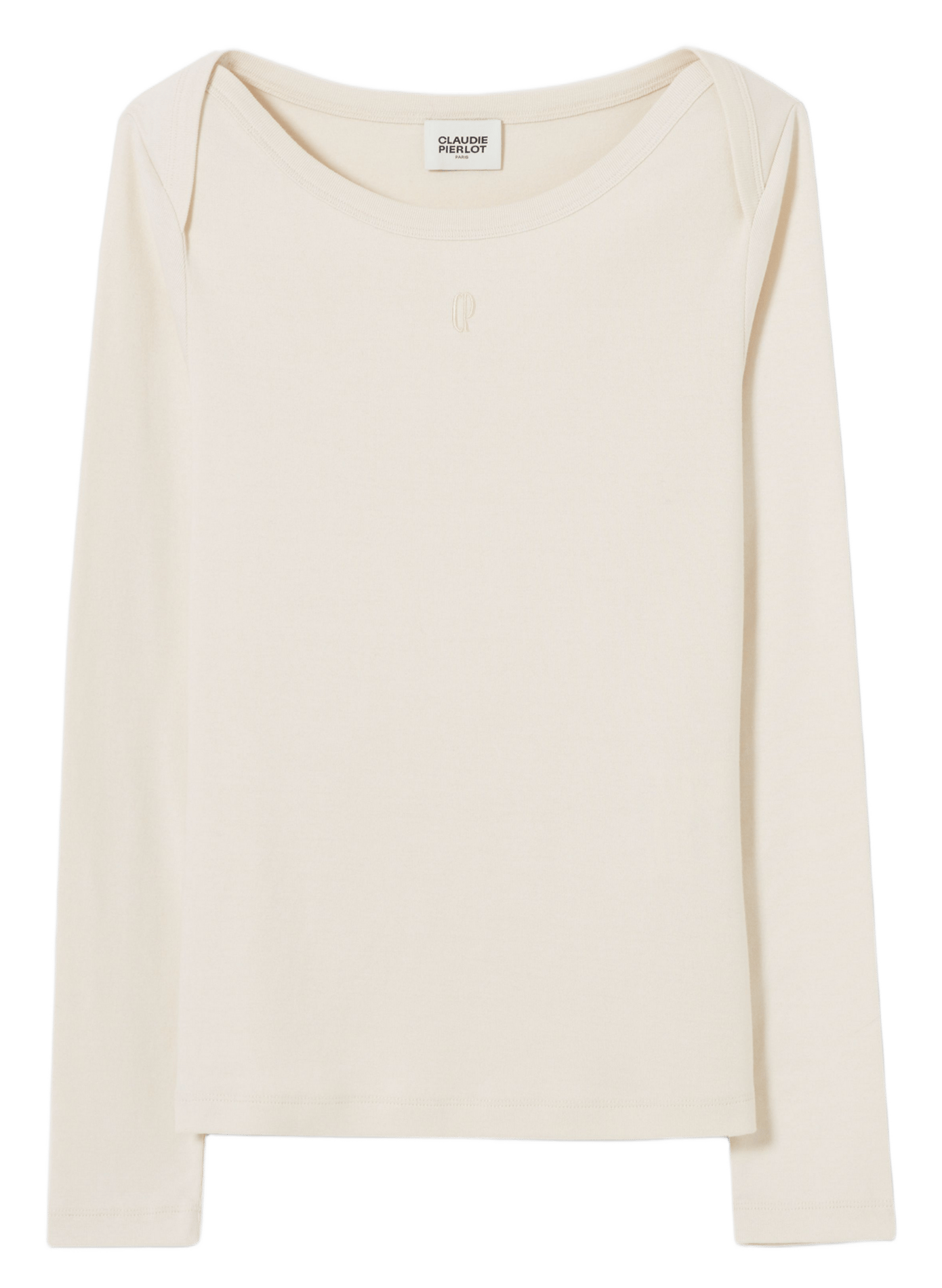 Tee-shirt près du corps col bateau timea CLAUDIE PIERLOT Beige