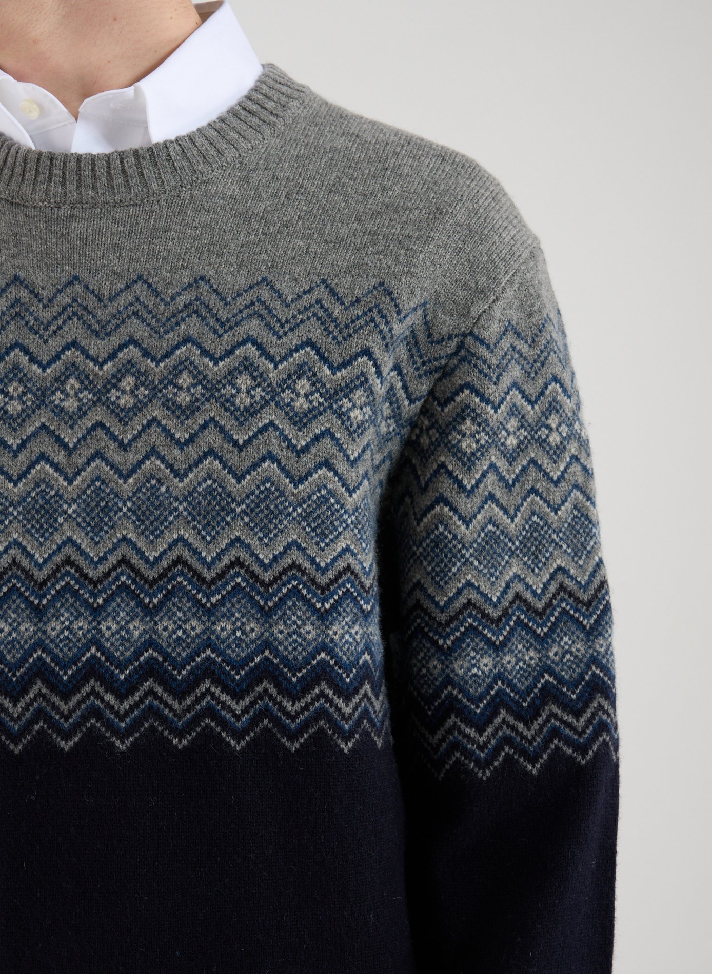 Fine merino wool jumper HACKETT Blue