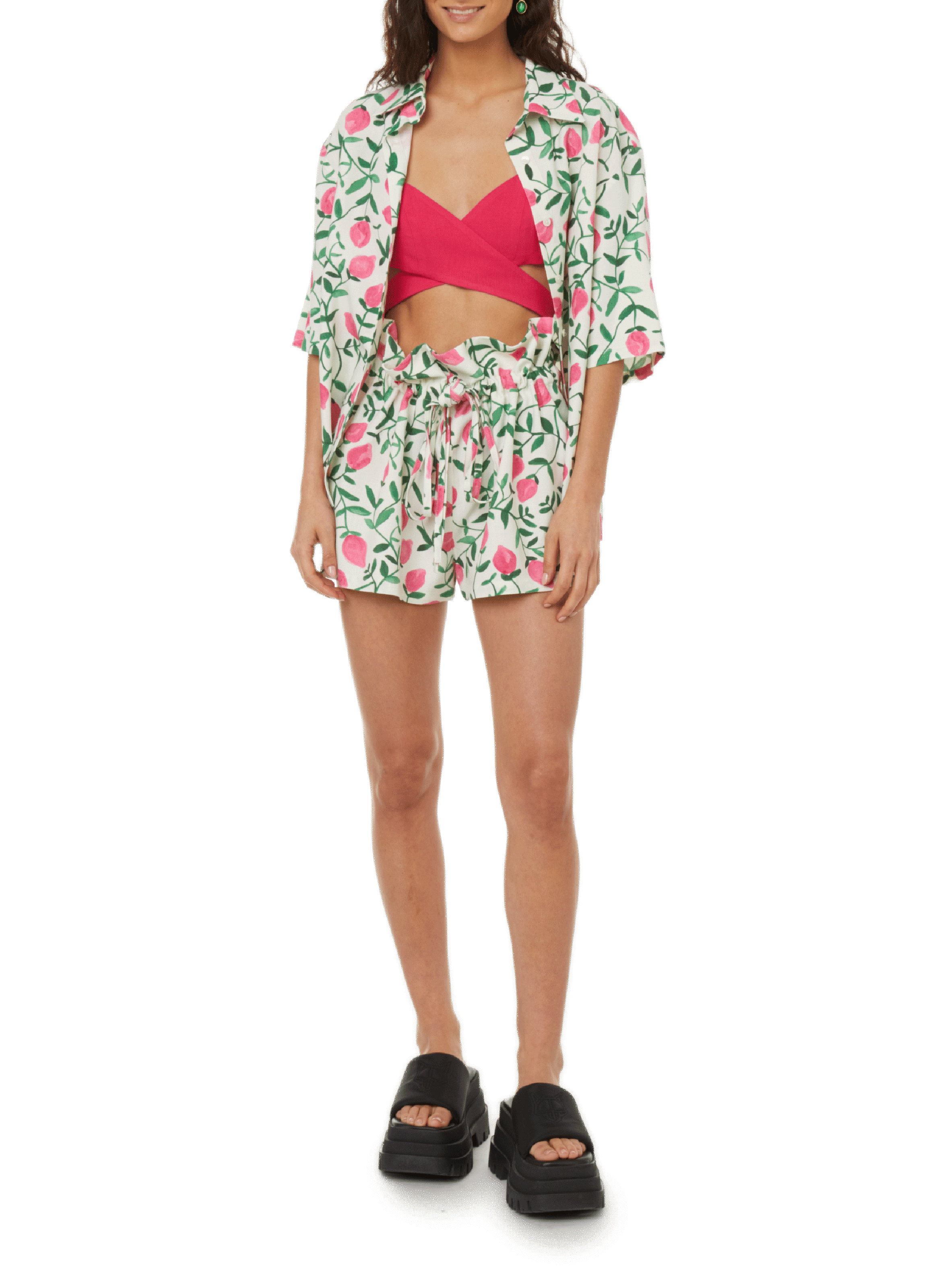 Cotton and linen printed shirt BENJAMIN BENMOYAL Multicolour