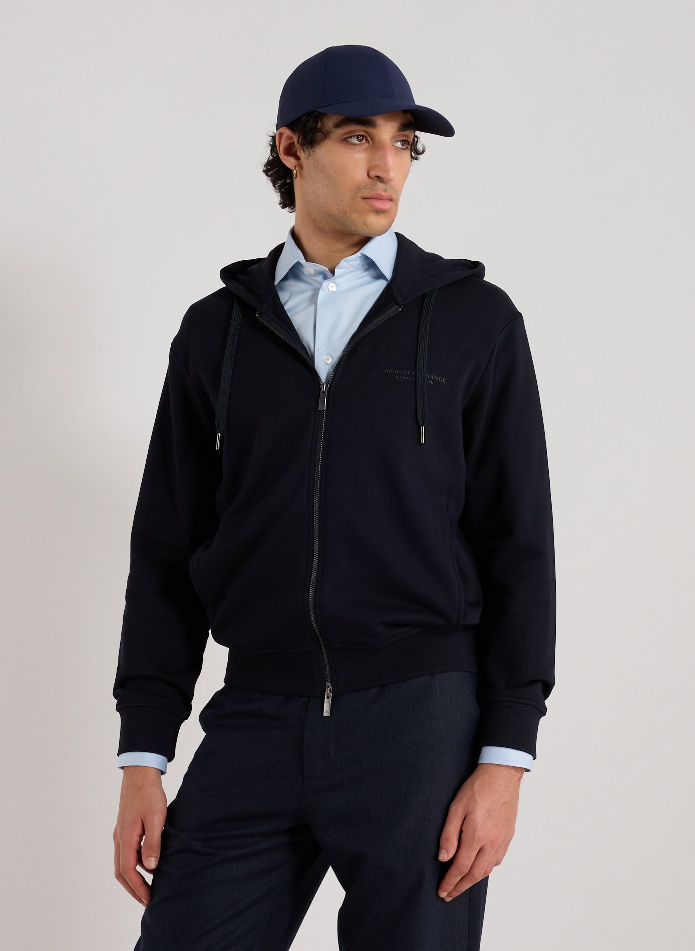 ARMANI EXCHANGE Sweat à capuche en coton Bleu