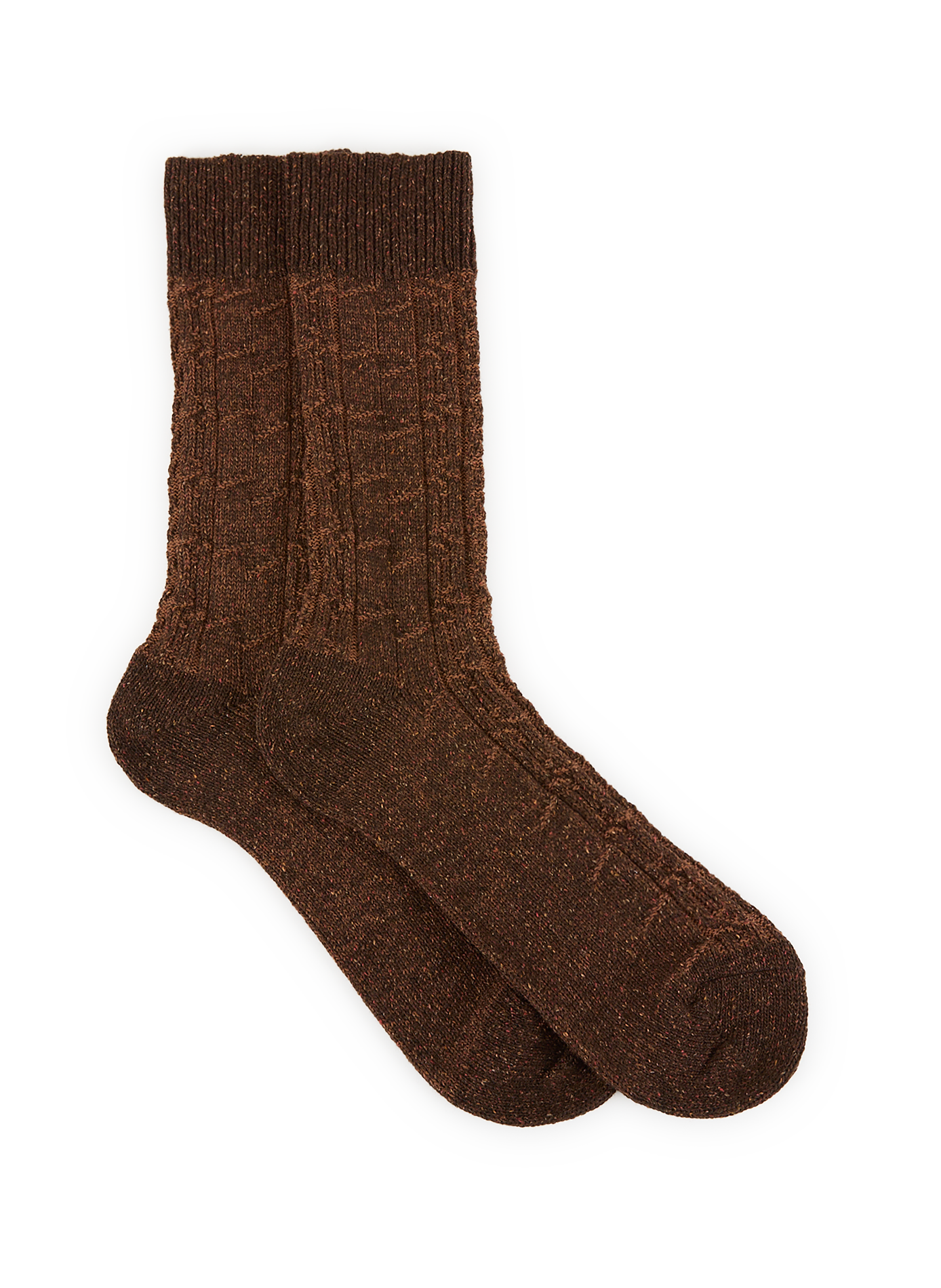 BURLINGTON Mid-calf socks in blended wool and silk Brown