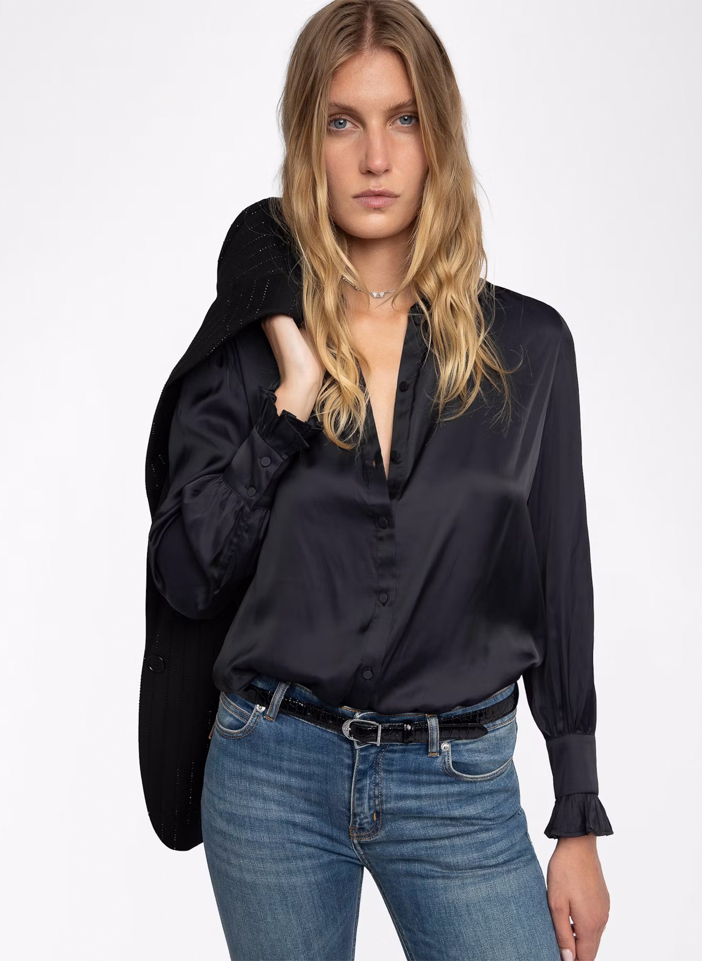 Chemise droite satinée thely ZADIG&VOLTAIRE Noir