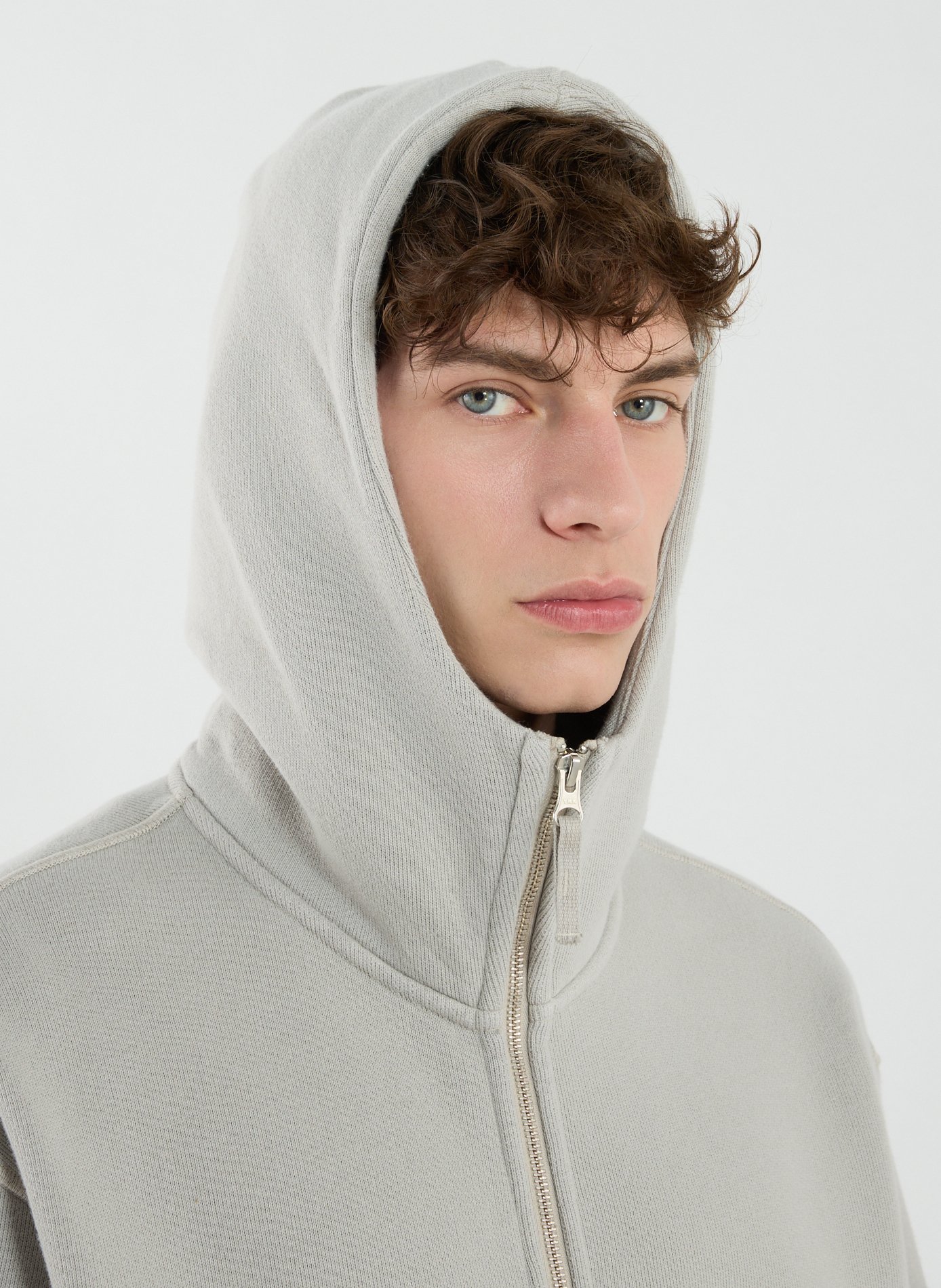 Cotton zip-up hoodie STONE ISLAND Grey