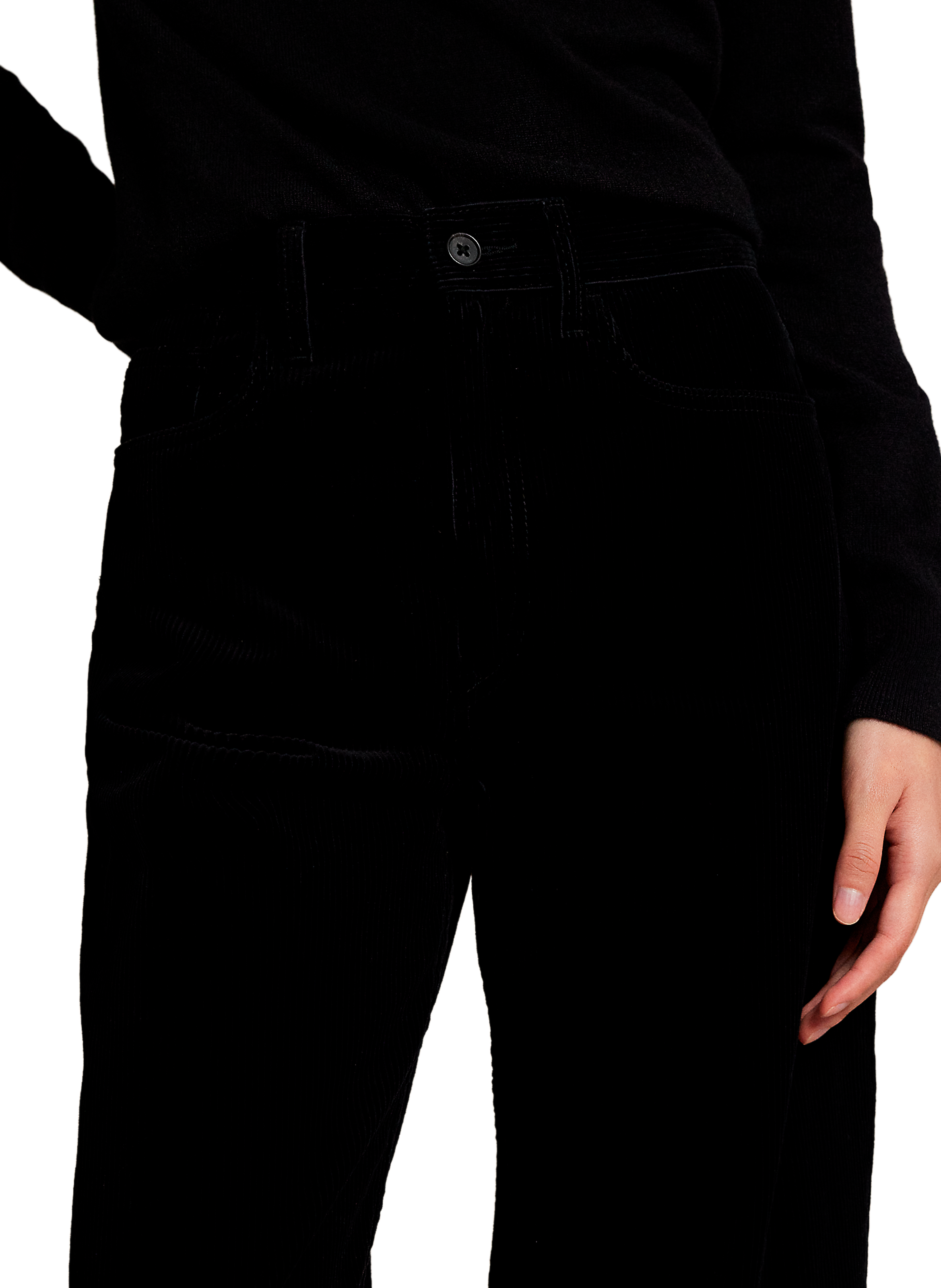 Straight corduroy cotton pants POLO RALPH LAUREN Black