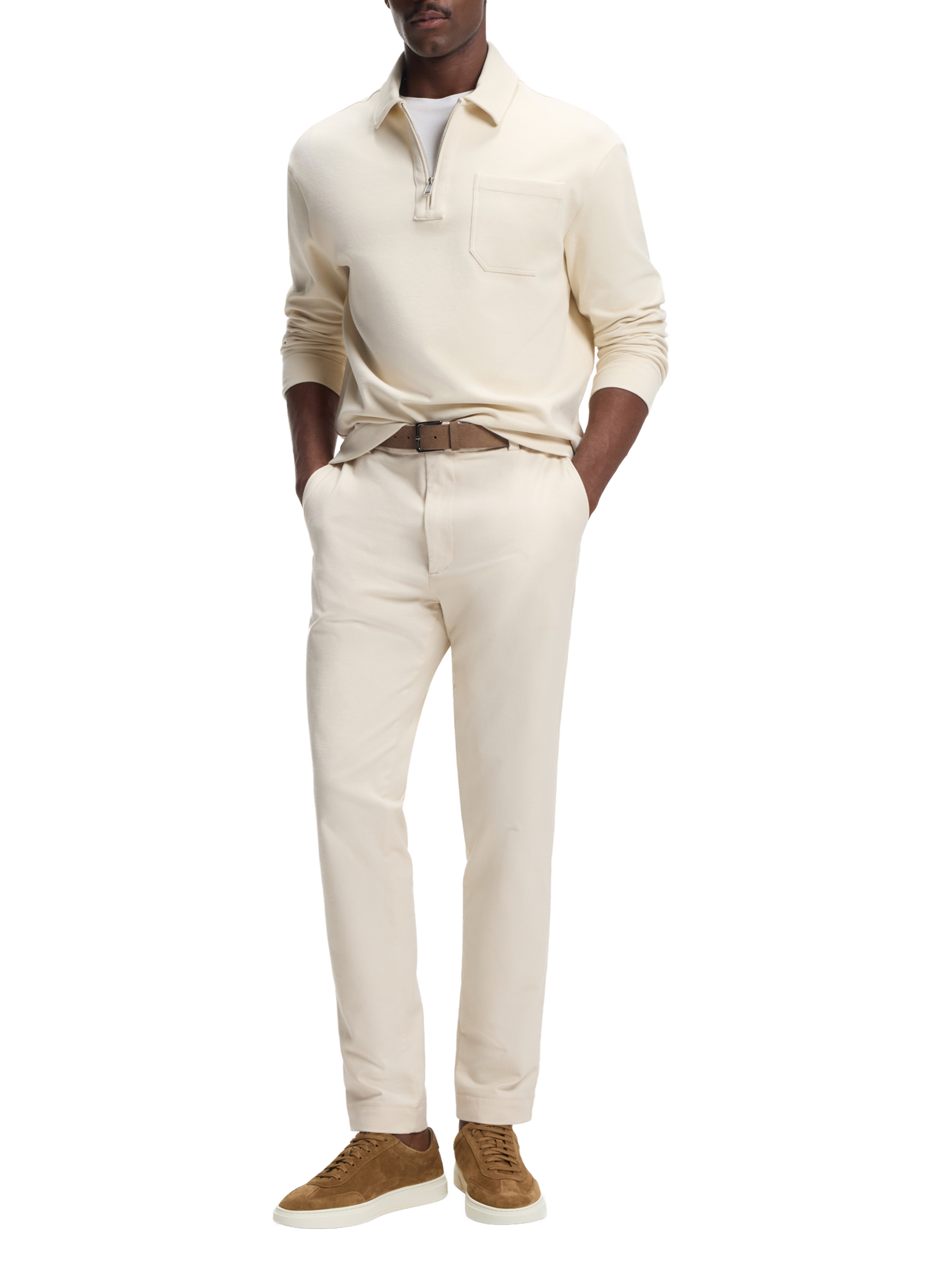 Low-top suede leather sneakers BOSS Brown