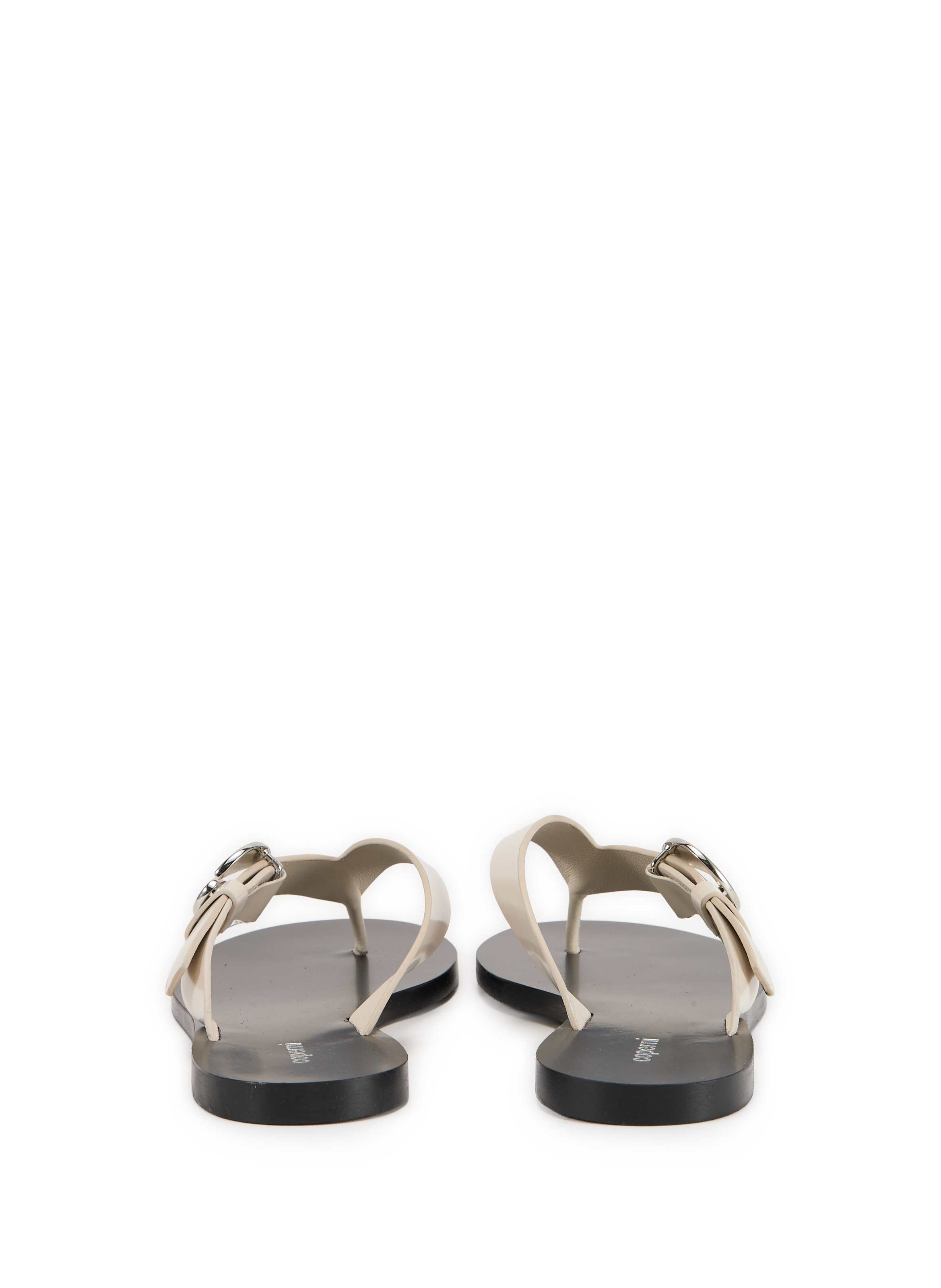 Cowhide leather logo flip-flops COPERNI Black