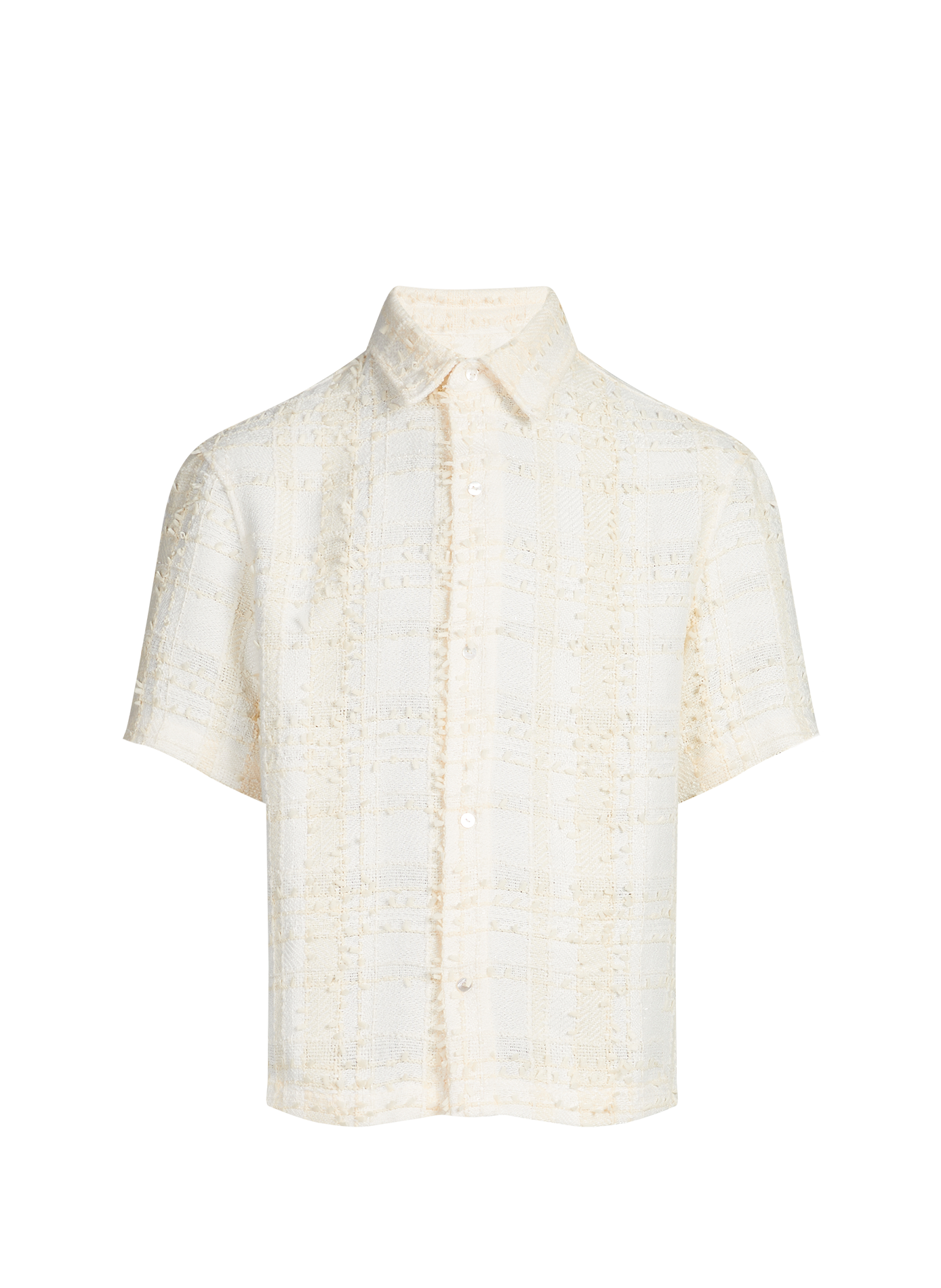 Chemise à manches courtes en tweed MOUTY Blanc