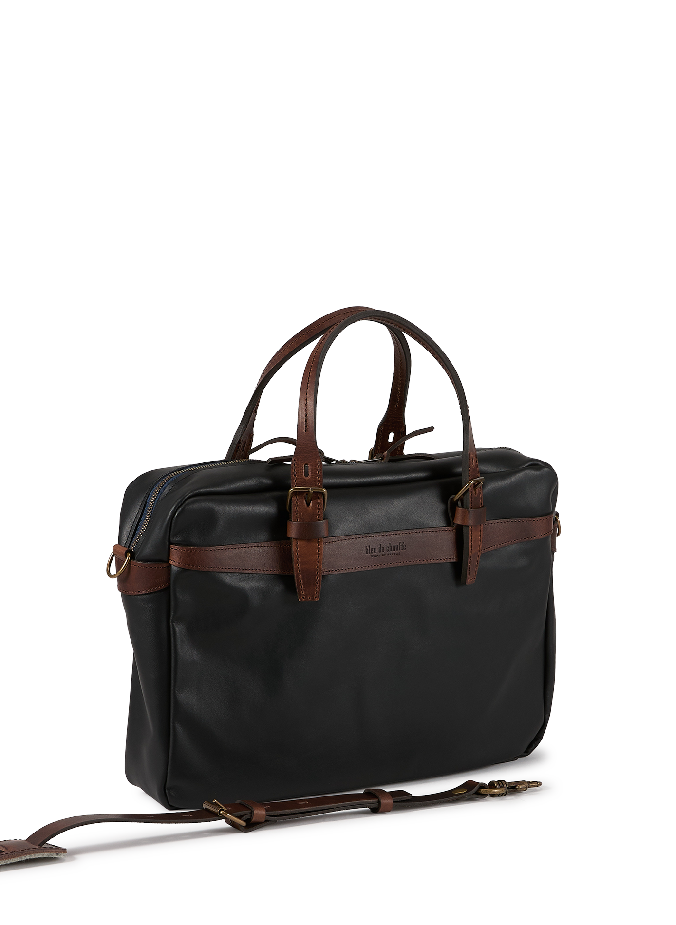 Cow leather Ledger business bag BLEU DE CHAUFFE Black