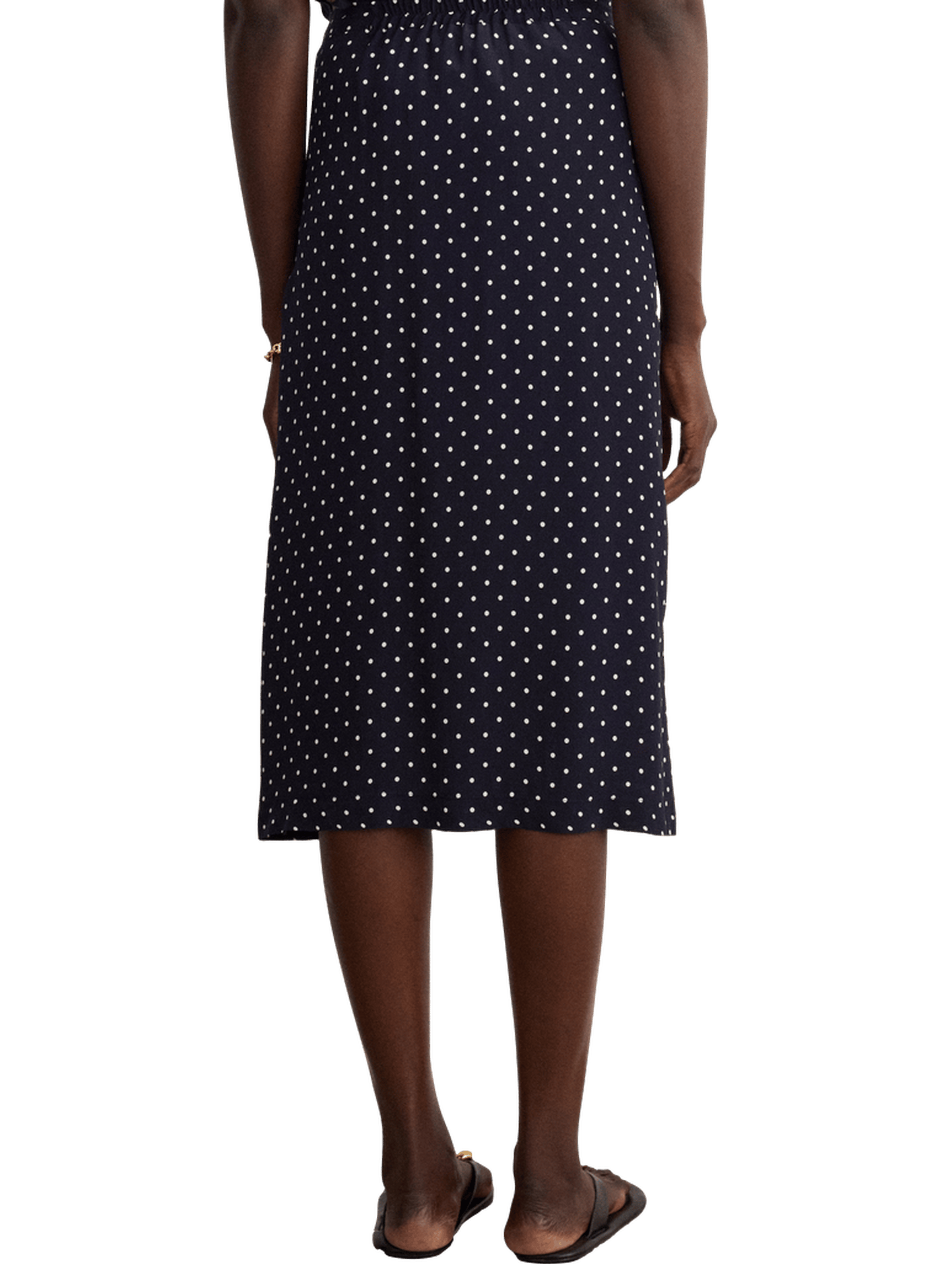 Jupe midi à pois et boutons - nayane PABLO Bleu