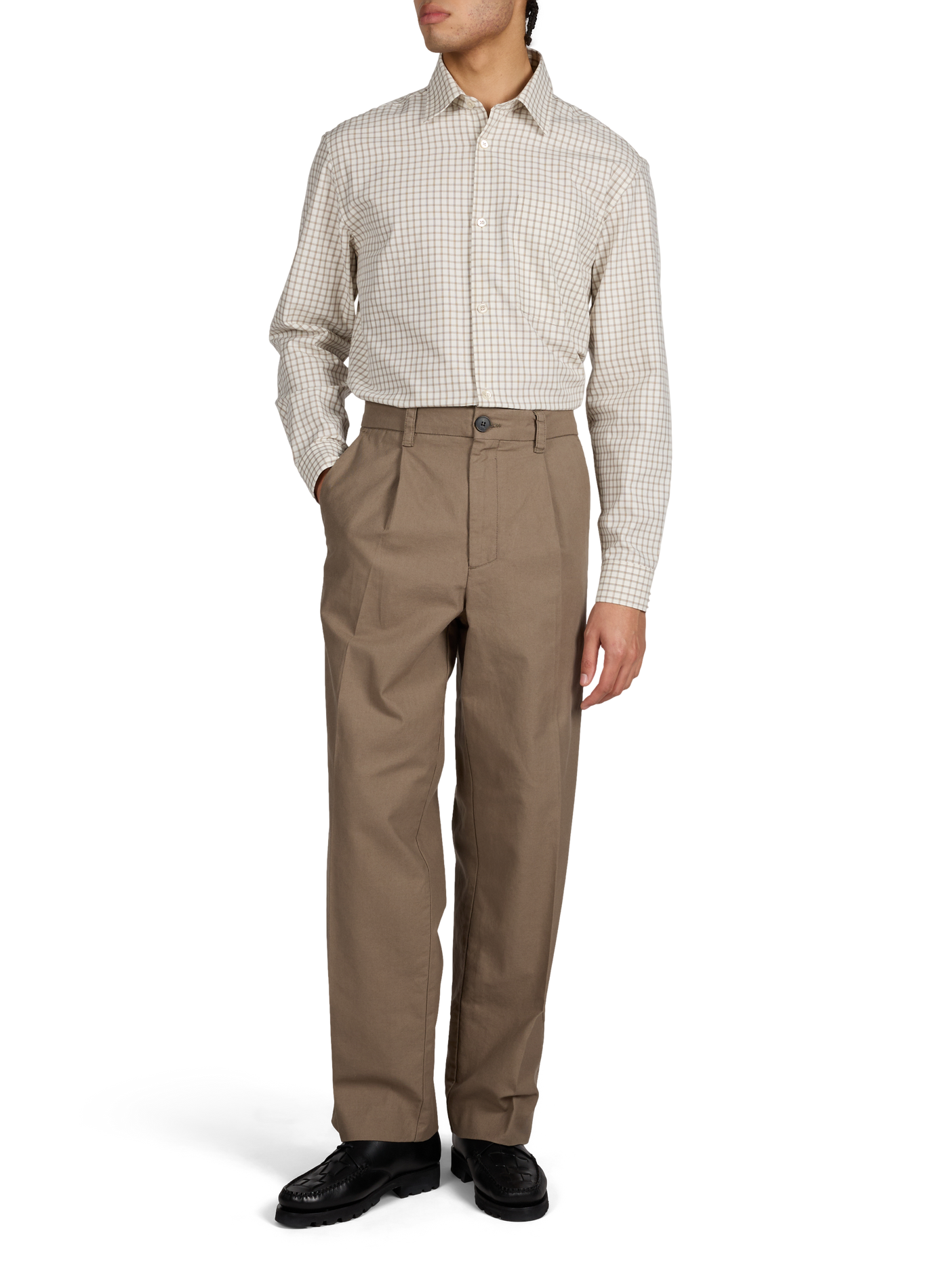Straight cotton trousers ANNARR Brown