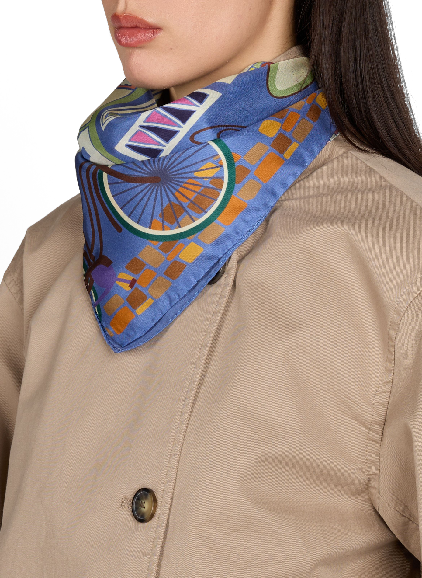 Printed silk scarf AU PRINTEMPS PARIS Multicolour