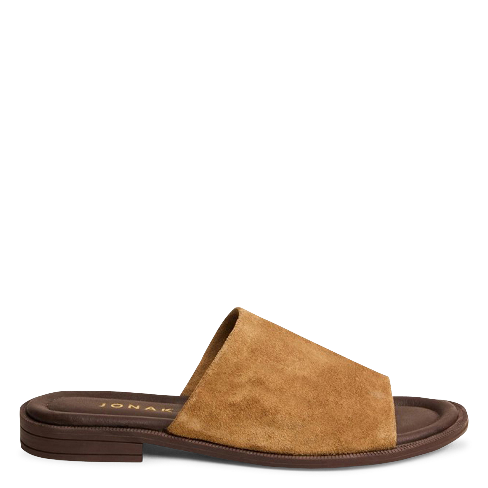 Mules plates en cuir velours janet JONAK Marron