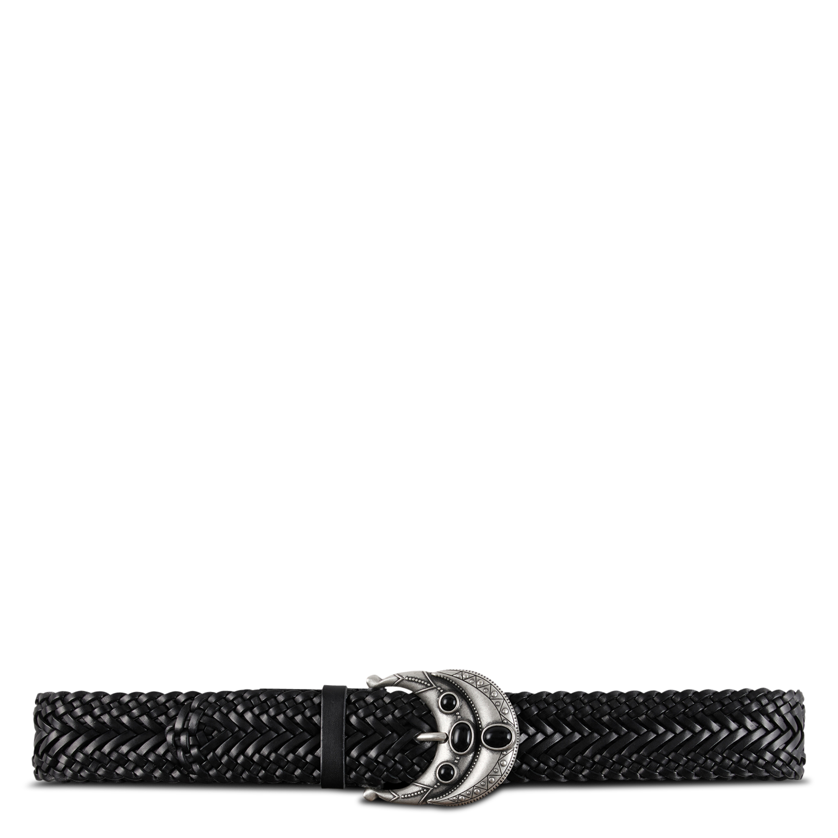 Ceinture tressée en cuir bolbi BA&SH Noir