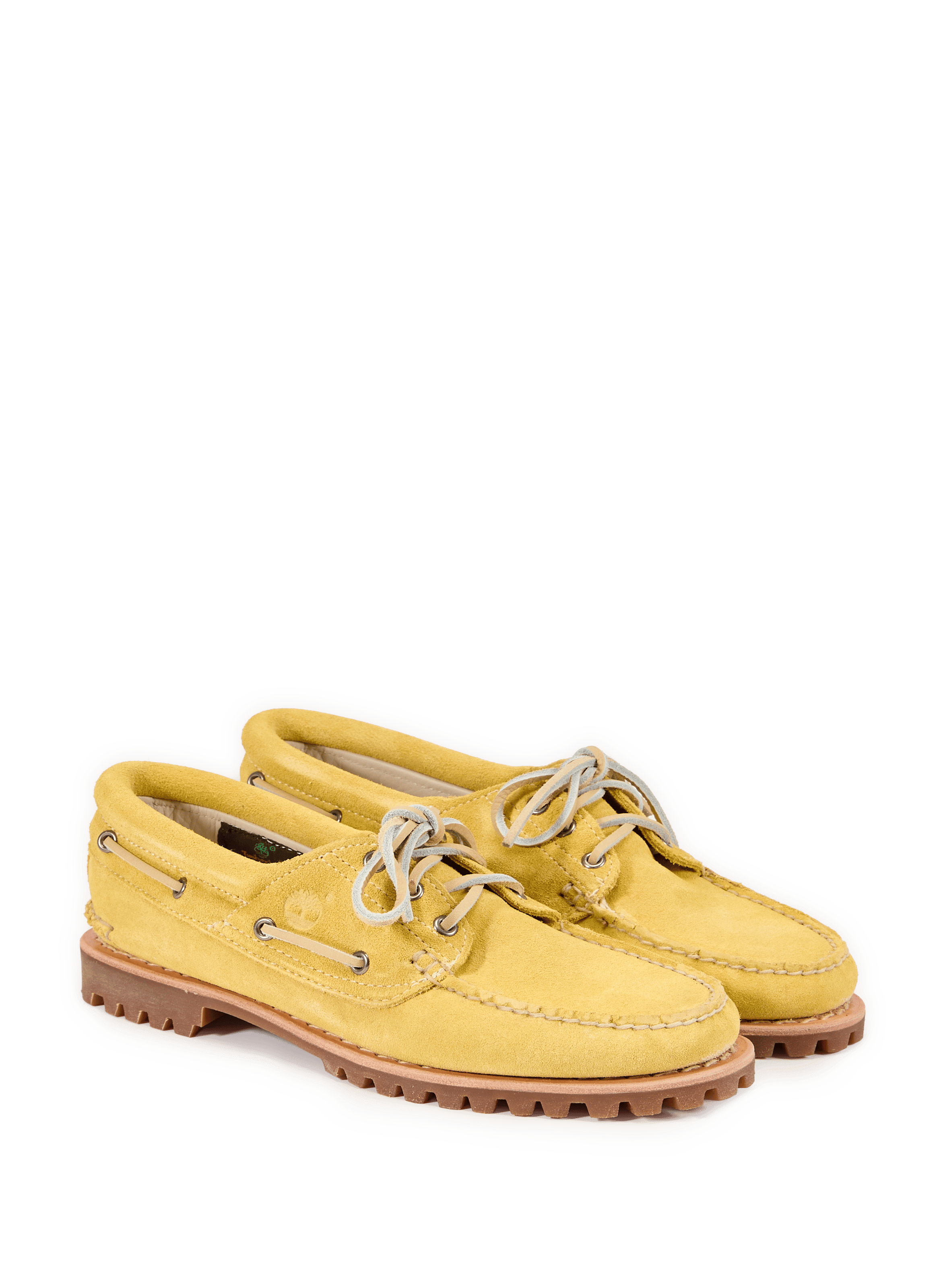 Chaussures bateau crantées en cuir TIMBERLAND Jaune
