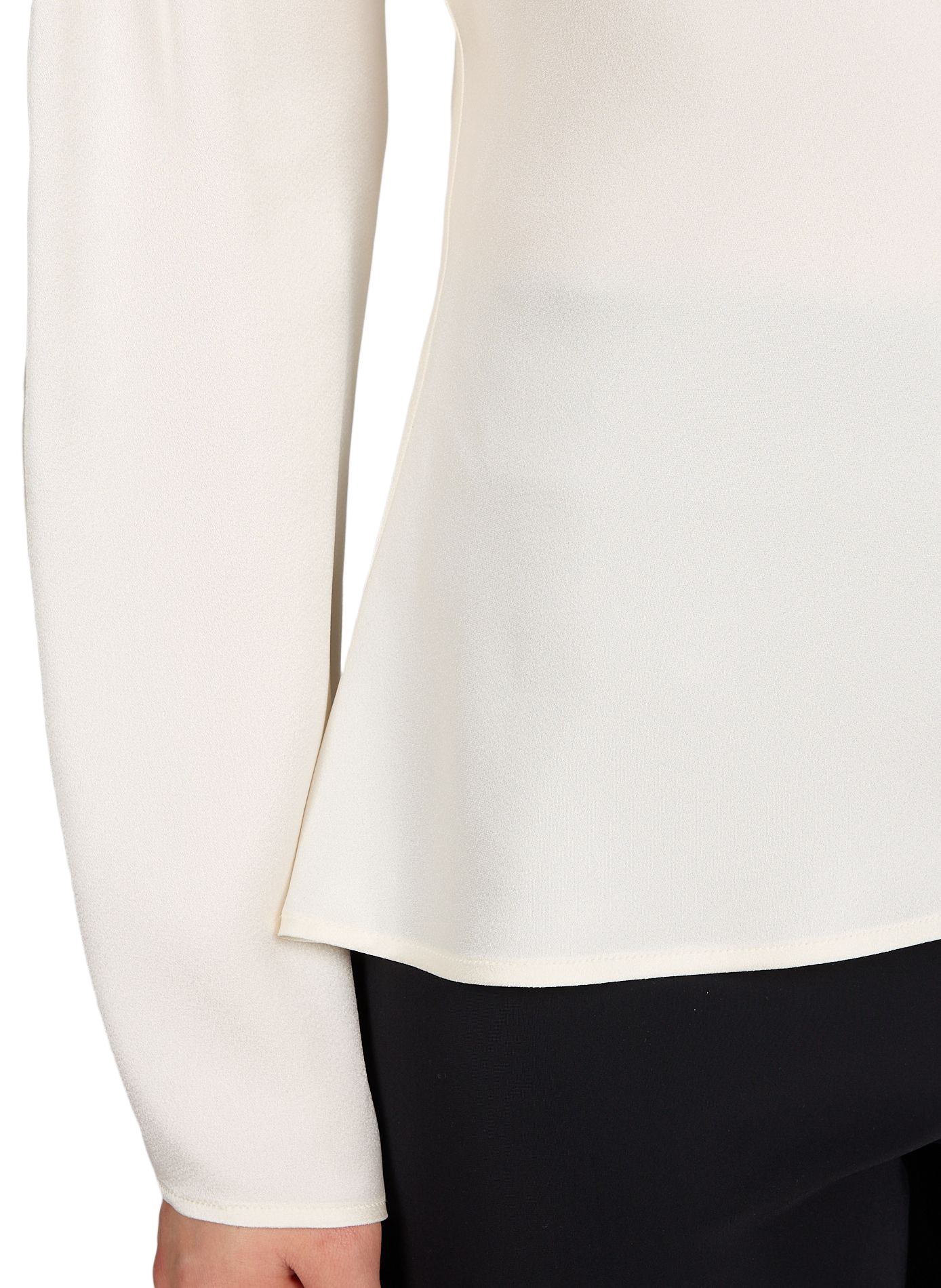 Top with satin-effect buttoned collar ROHE FRAMES Beige