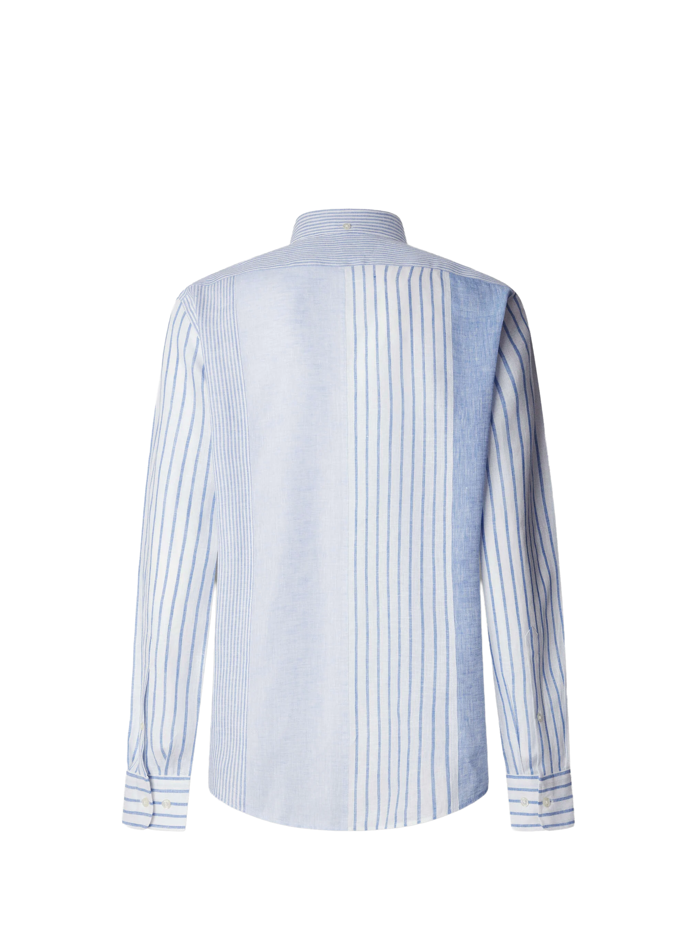 Shirt with American collar in striped linen FACONNABLE Blue