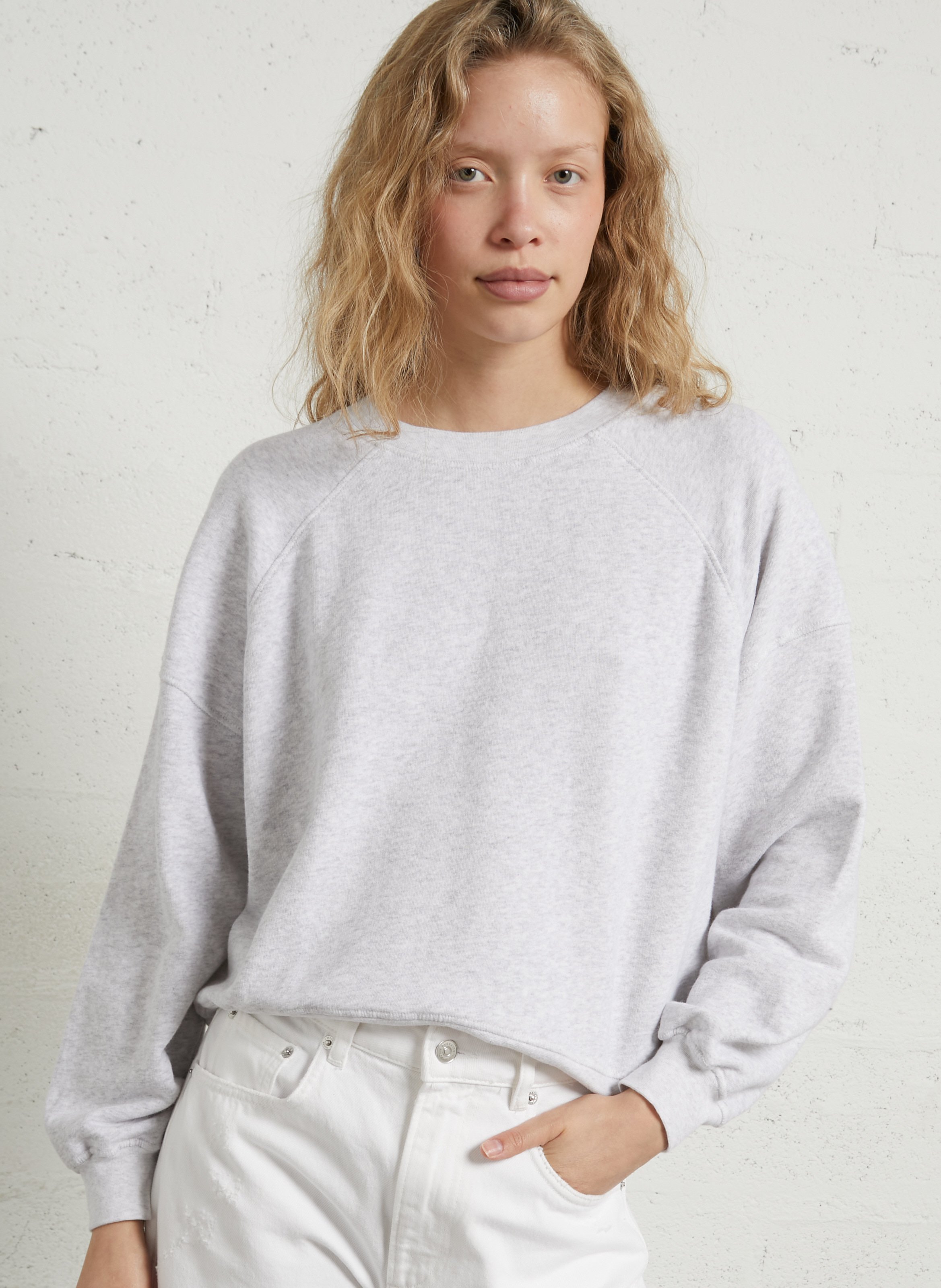 Sweat oversize col rond en coton mélangé atubay AMERICAN VINTAGE Gris