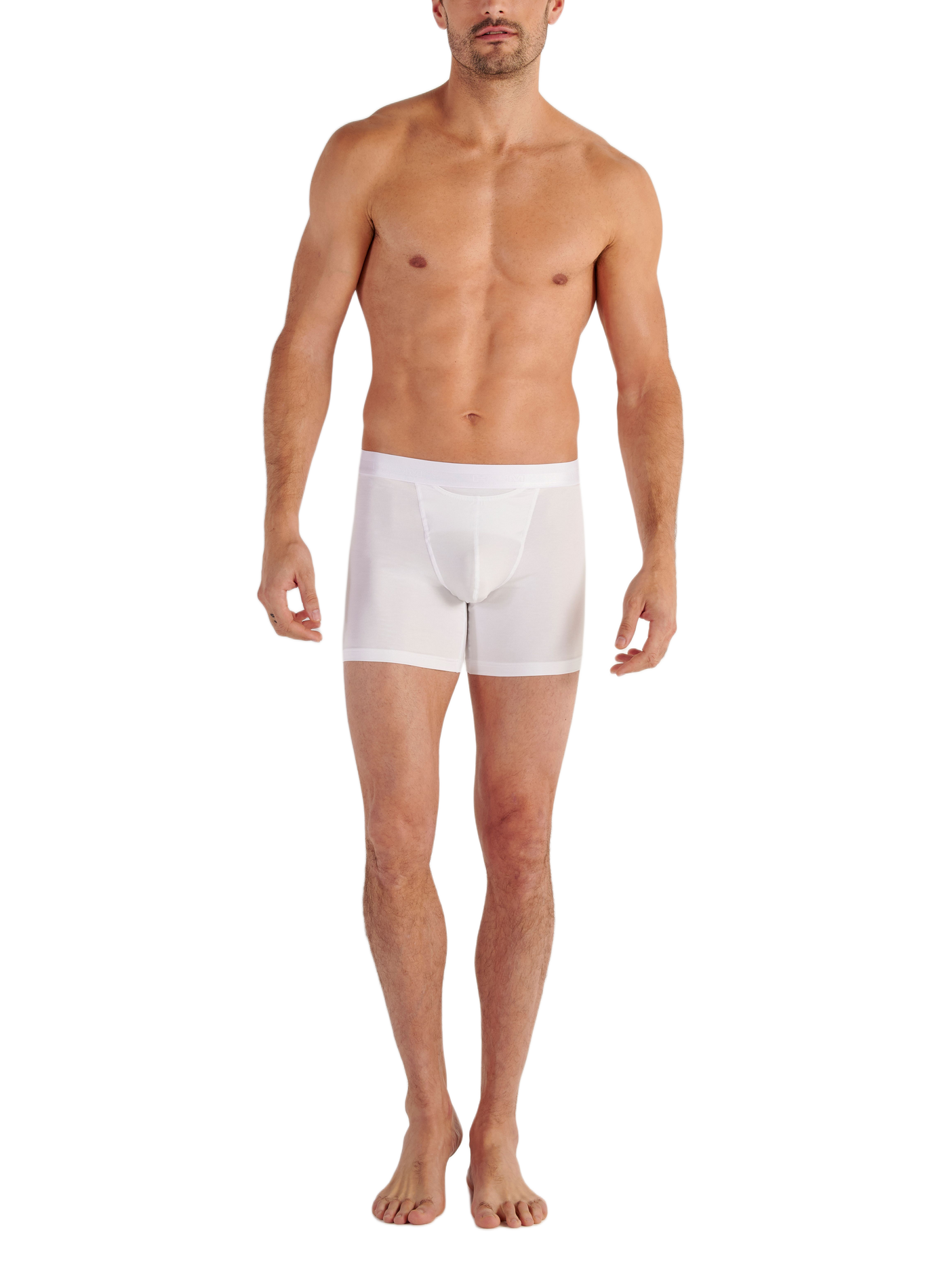 Boxer mi-long en coton et modal HOM Blanc