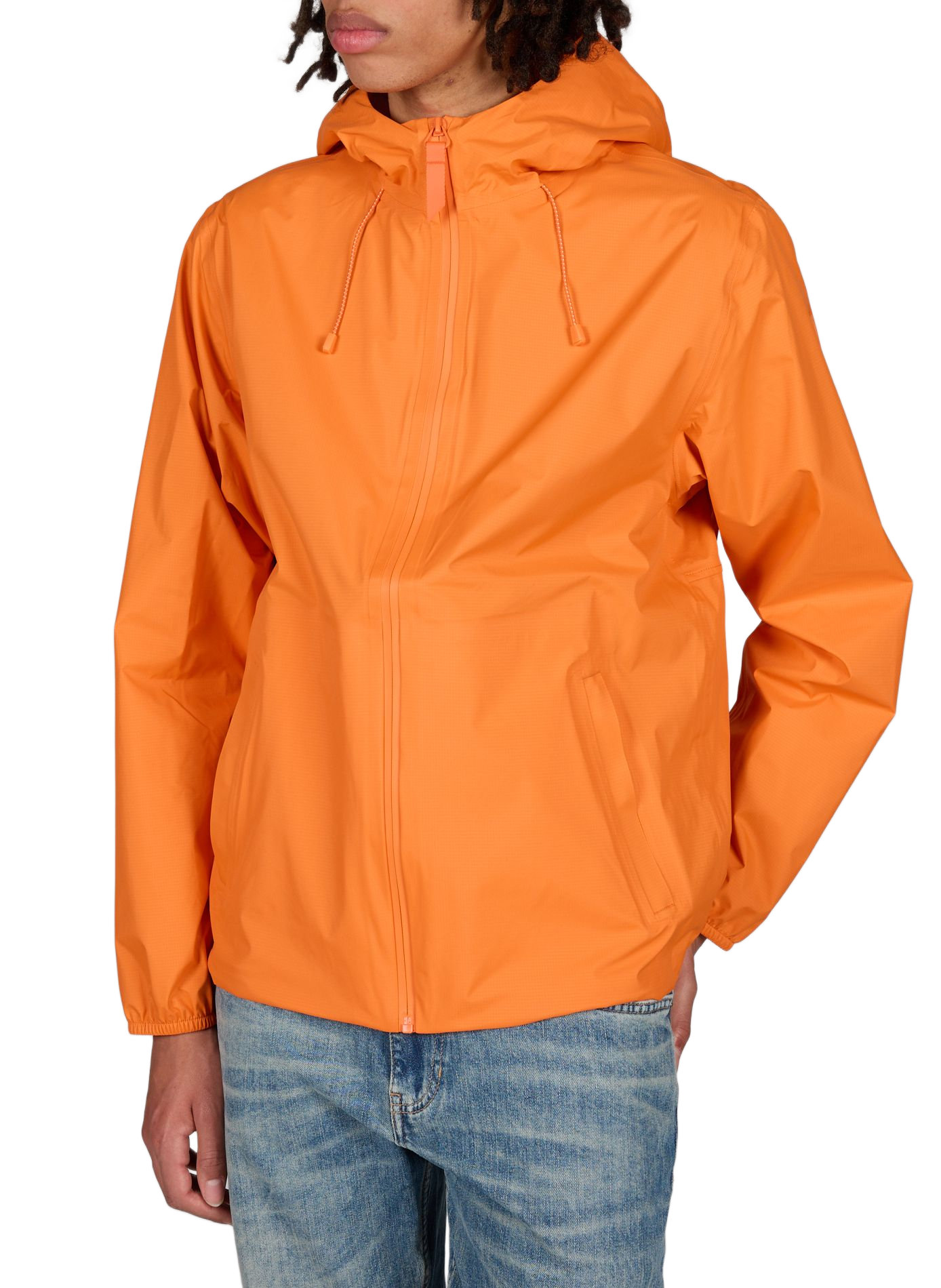 Solid straight hooded jacket GERTRUDE ET GASTON Orange