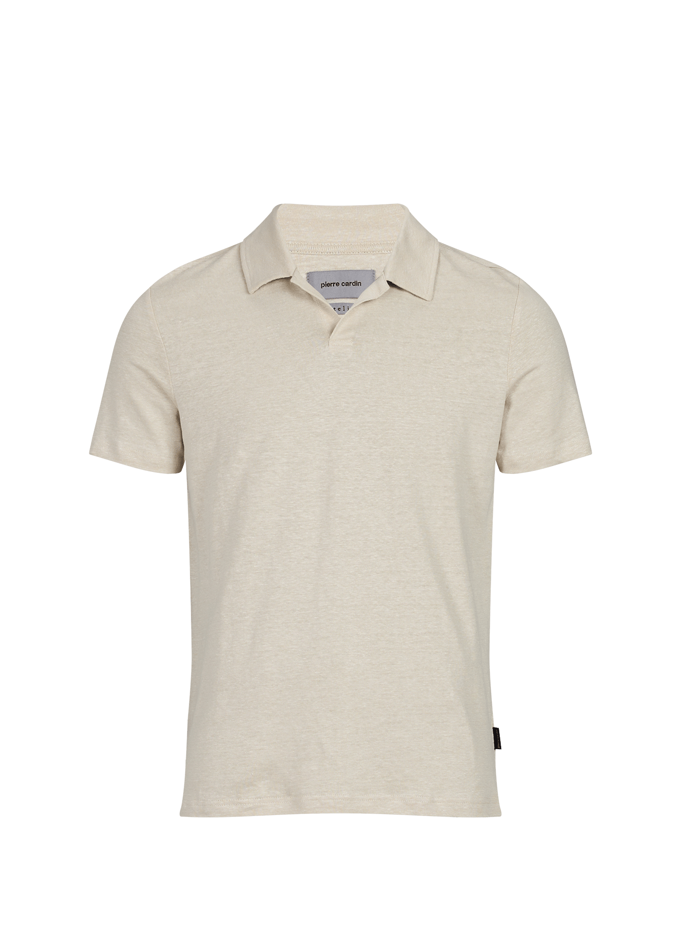 Polo à manches courtes en lin mélangé PIERRE CARDIN Beige