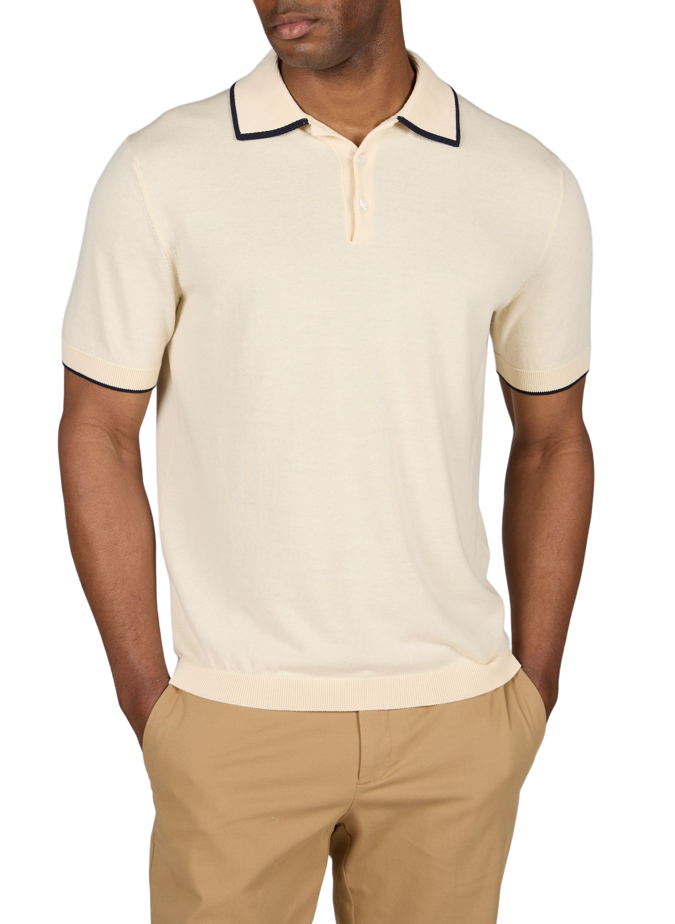 Kurzarm-Poloshirt aus Baumwolle CRUNA Beige
